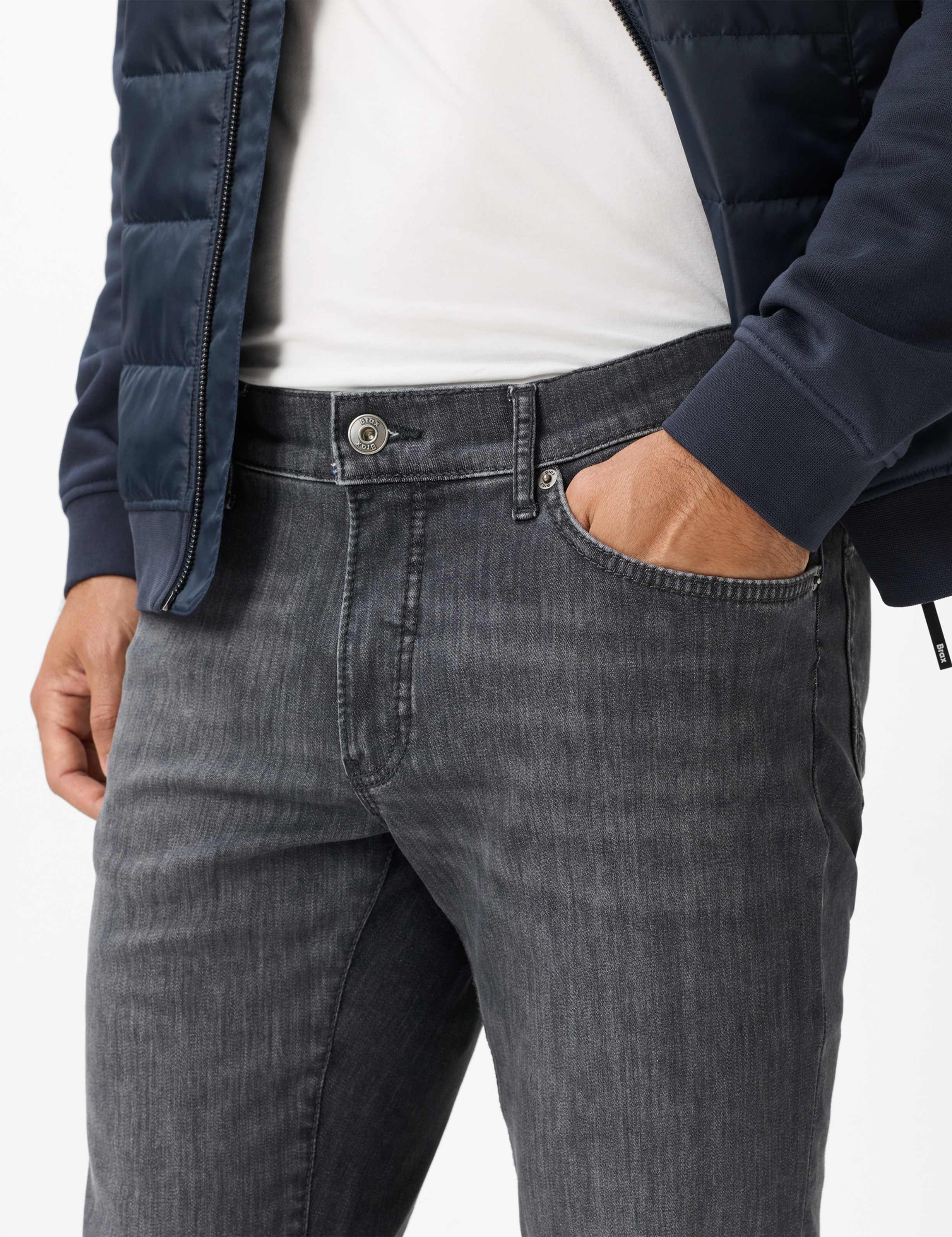 Herre Style CHUCK Denim Grå Modern Fit Detalje 2