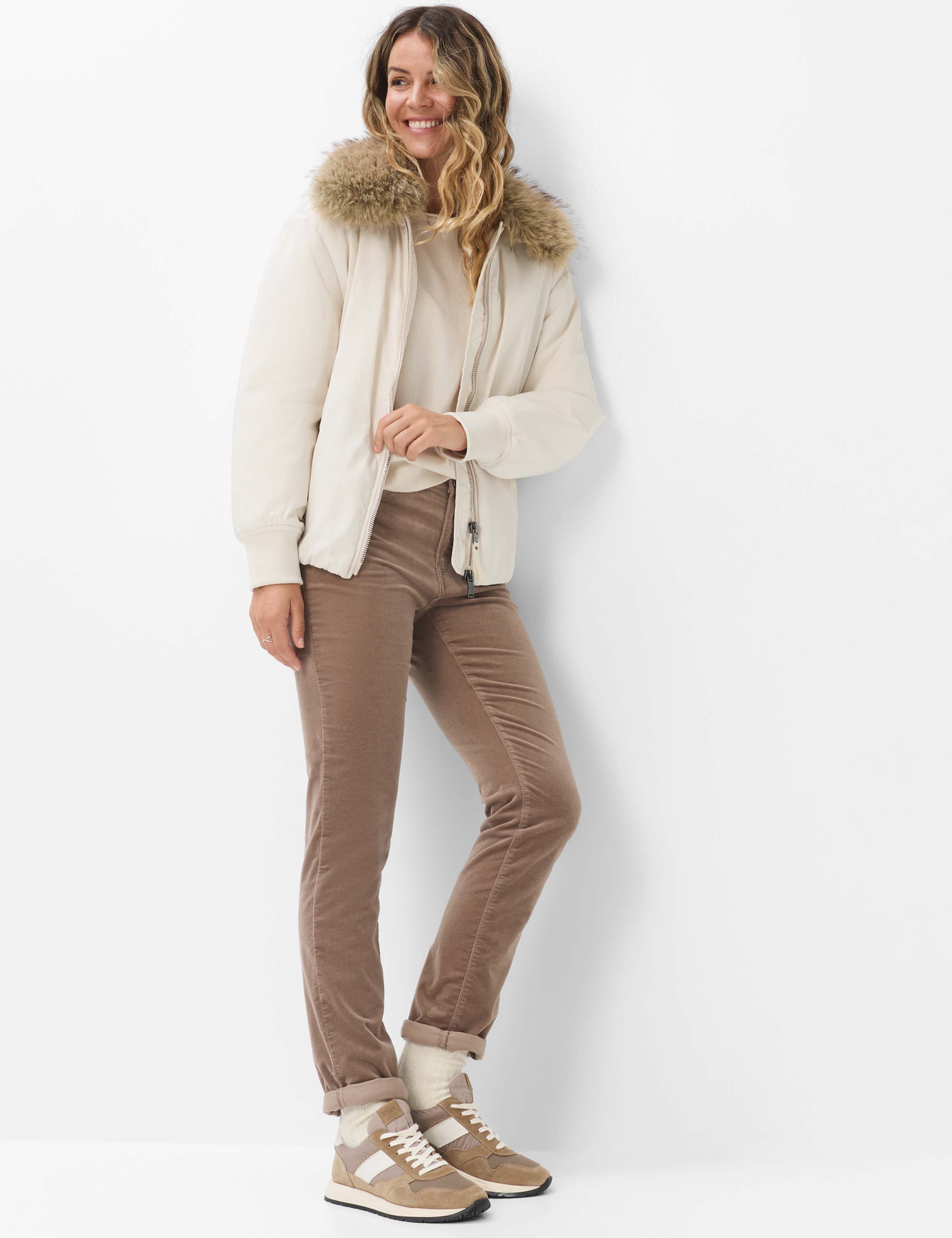 Women's fashion Pants Style MARY Light Brown Regular Fit