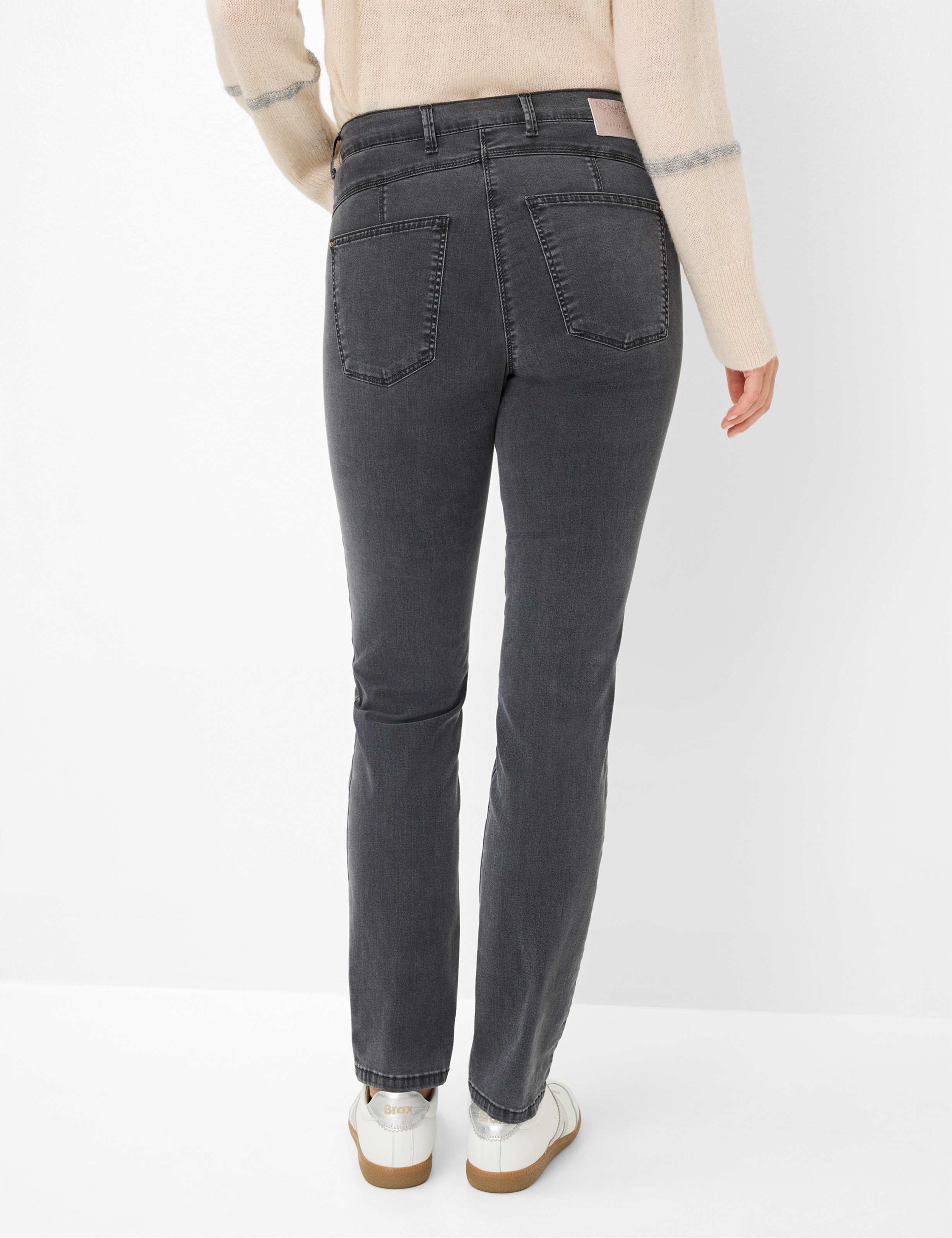 Damen Style LUCA Denim Dunkelgrau - Anthrazit Super Slim Fit Model Rueck