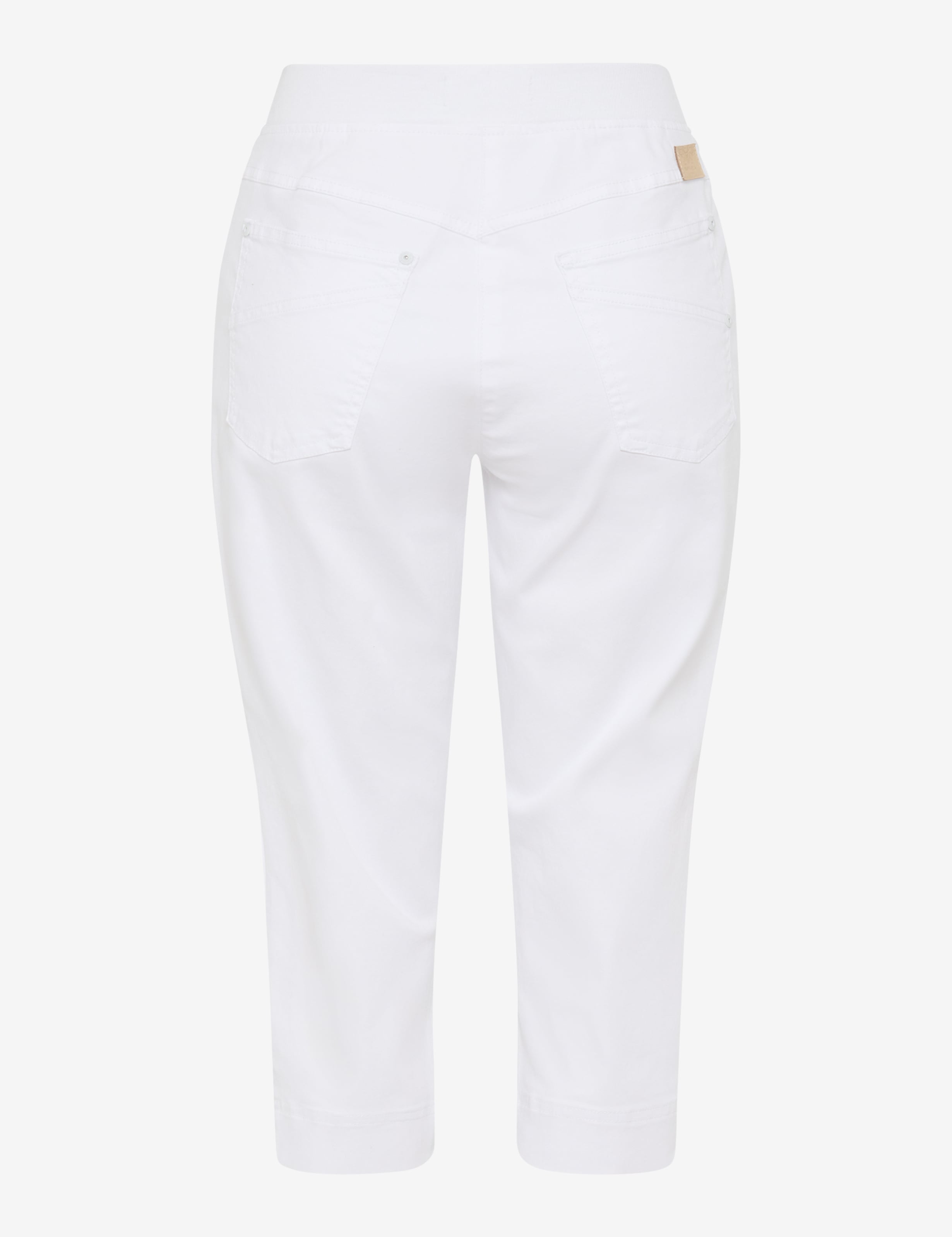 Femme Style CARINA CAPRI Denim Blanc Comfort Plus Fit Détourage arrière