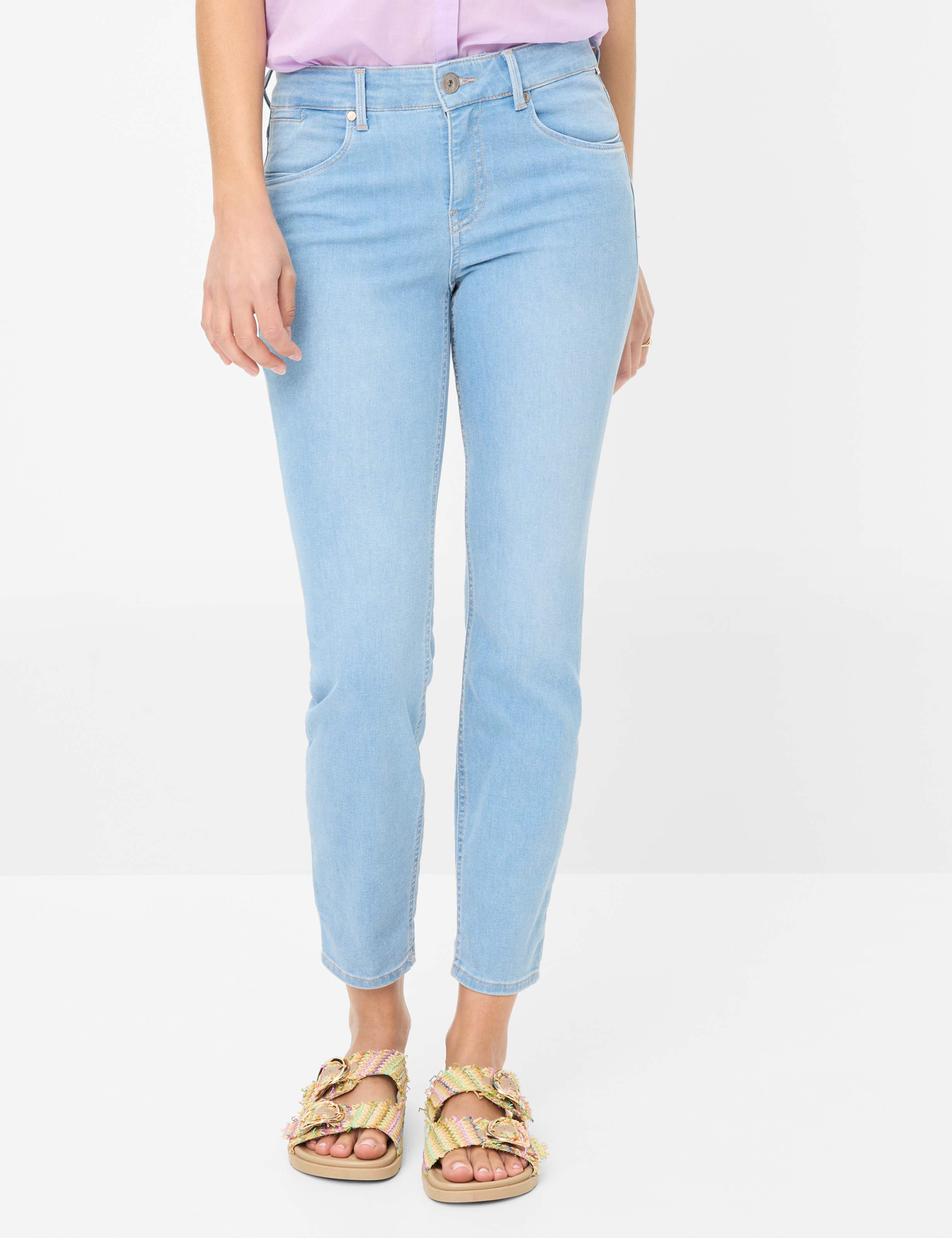Thumbnail - Brax Damen Röhrenjeans Style SHAKIRA S USED LIGHT BLUE, denim hellblau, Gr. 38