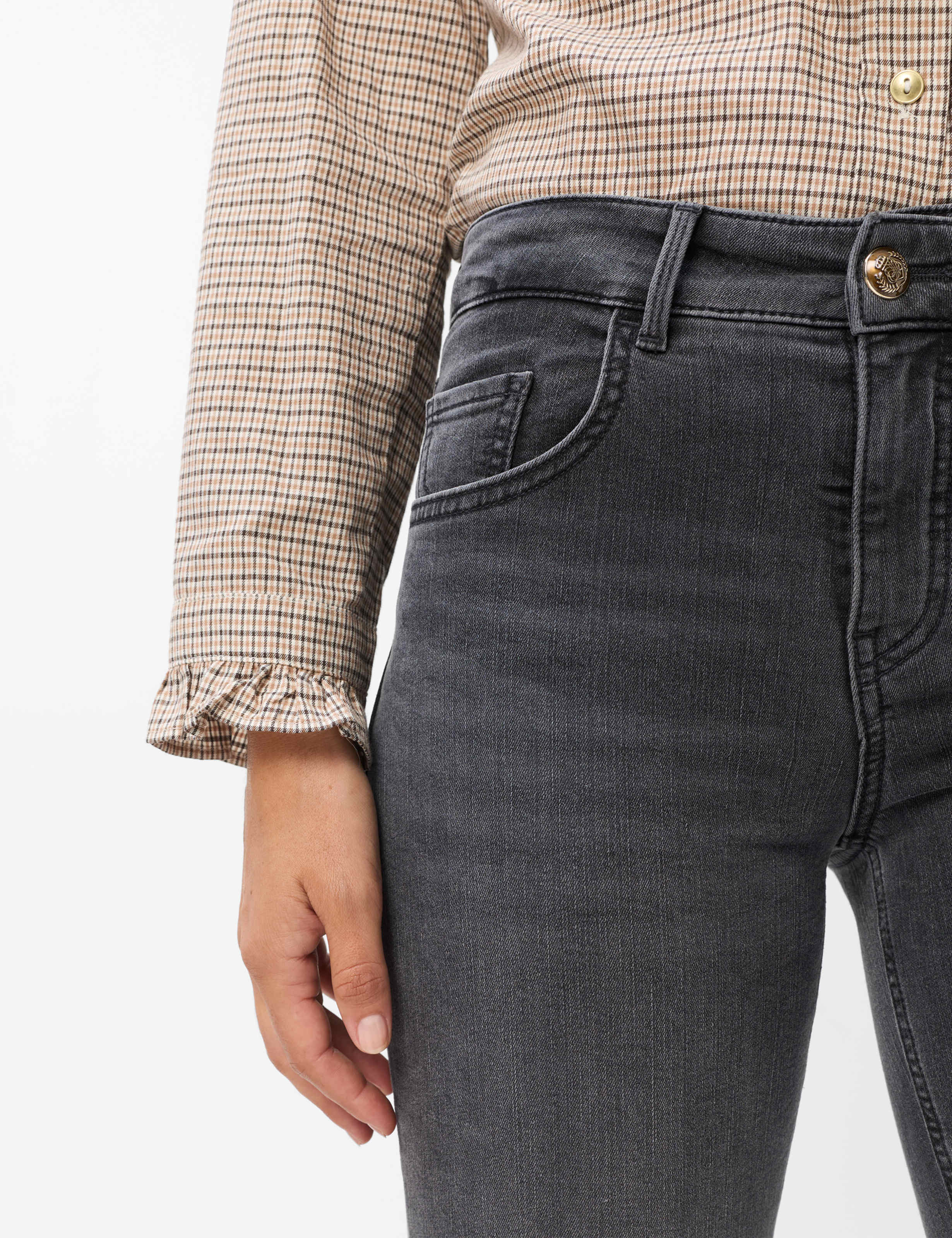 Femme Style SHAKIRA Denim Gris Moyen Slim Fit Détail 2