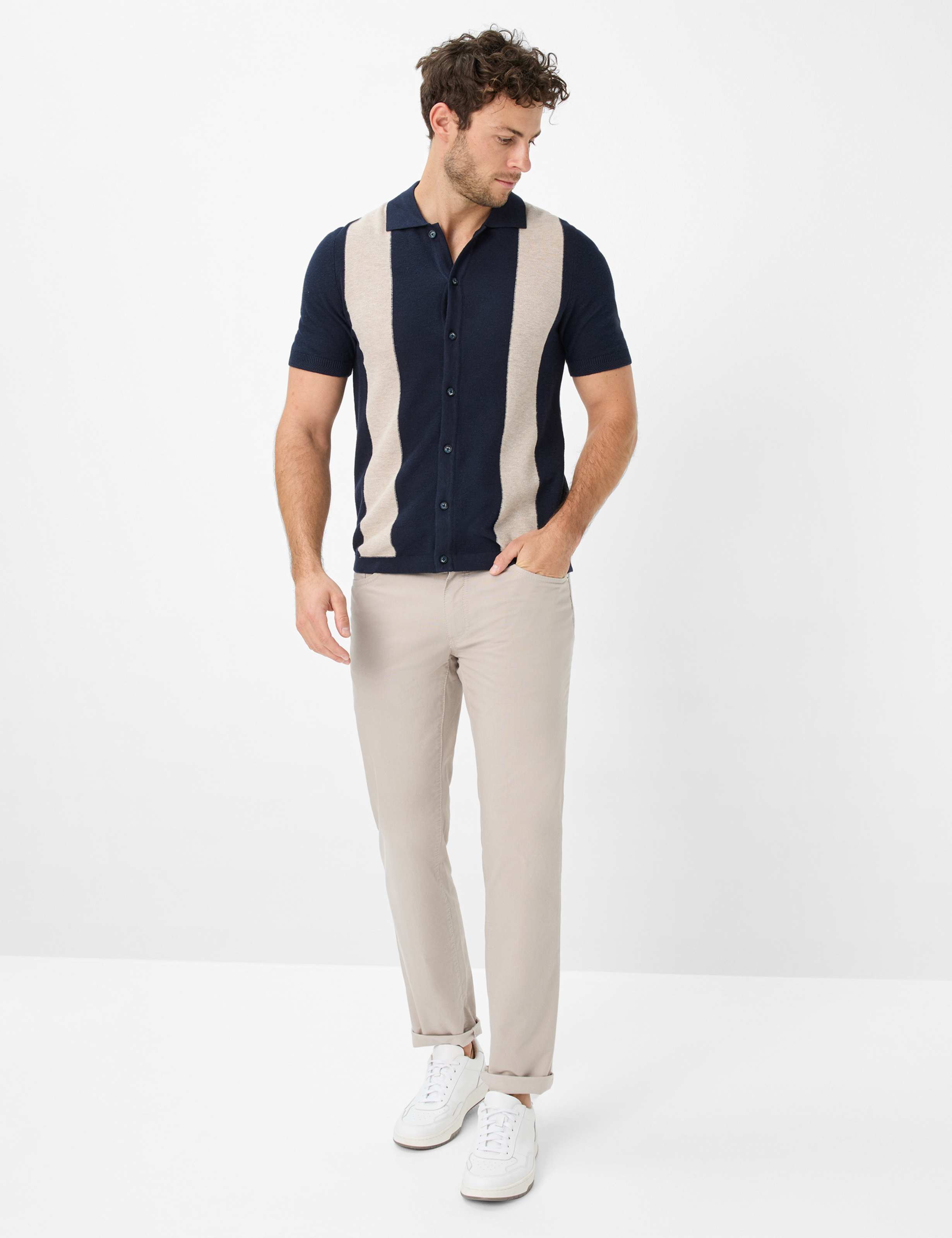 Herren Style CADIZ Beige Straight Fit Model Outfit