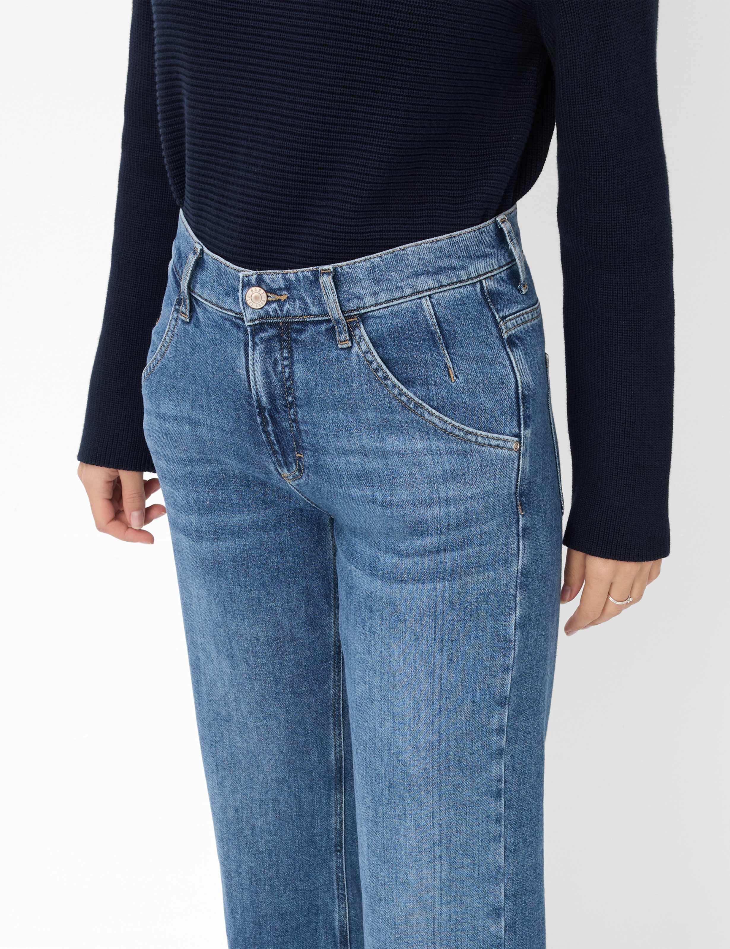 Damen Style MAINE Denim Blau Wide Leg Detail 2