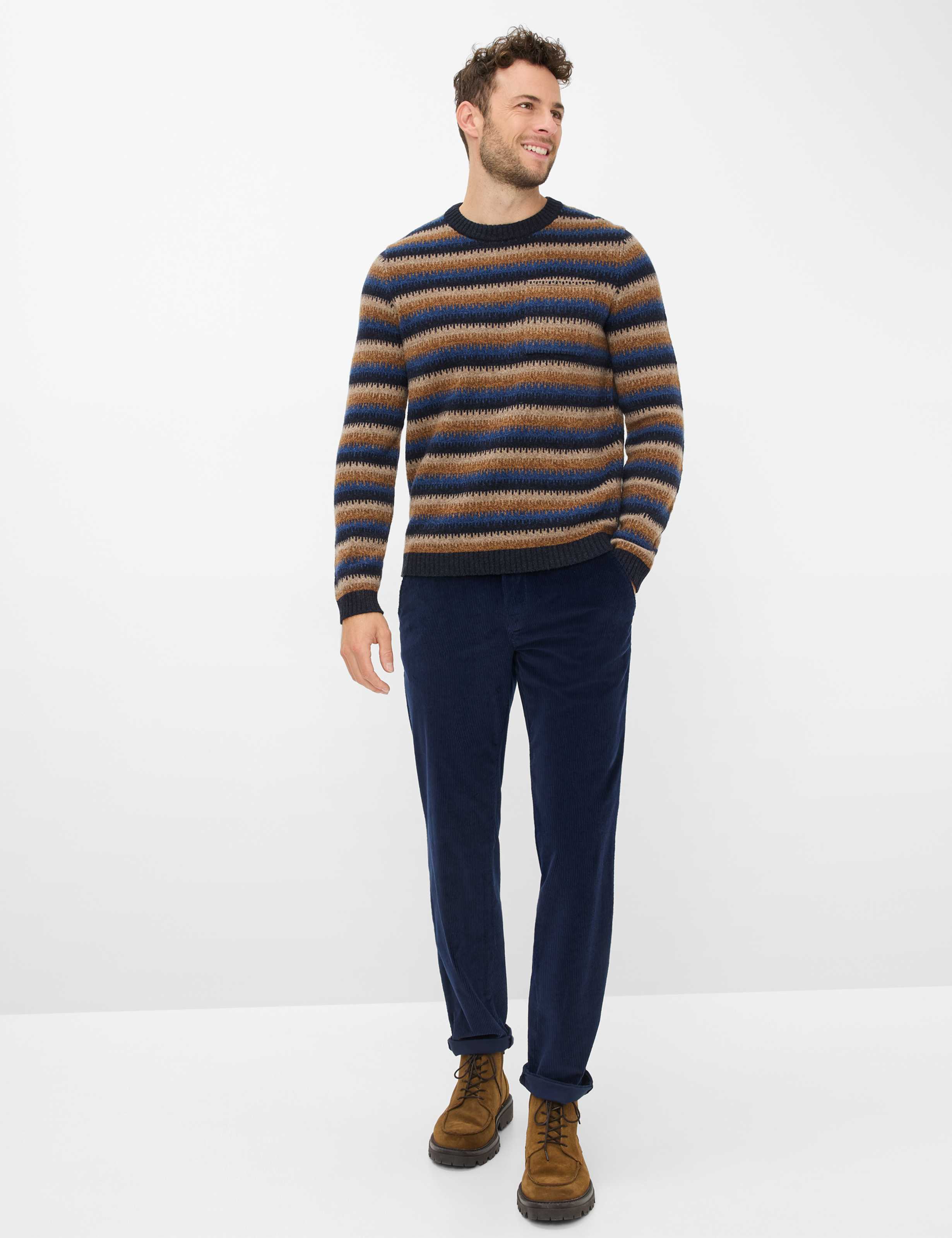 Heren Style THILO Donkerblauw Regular Fit Model outfit