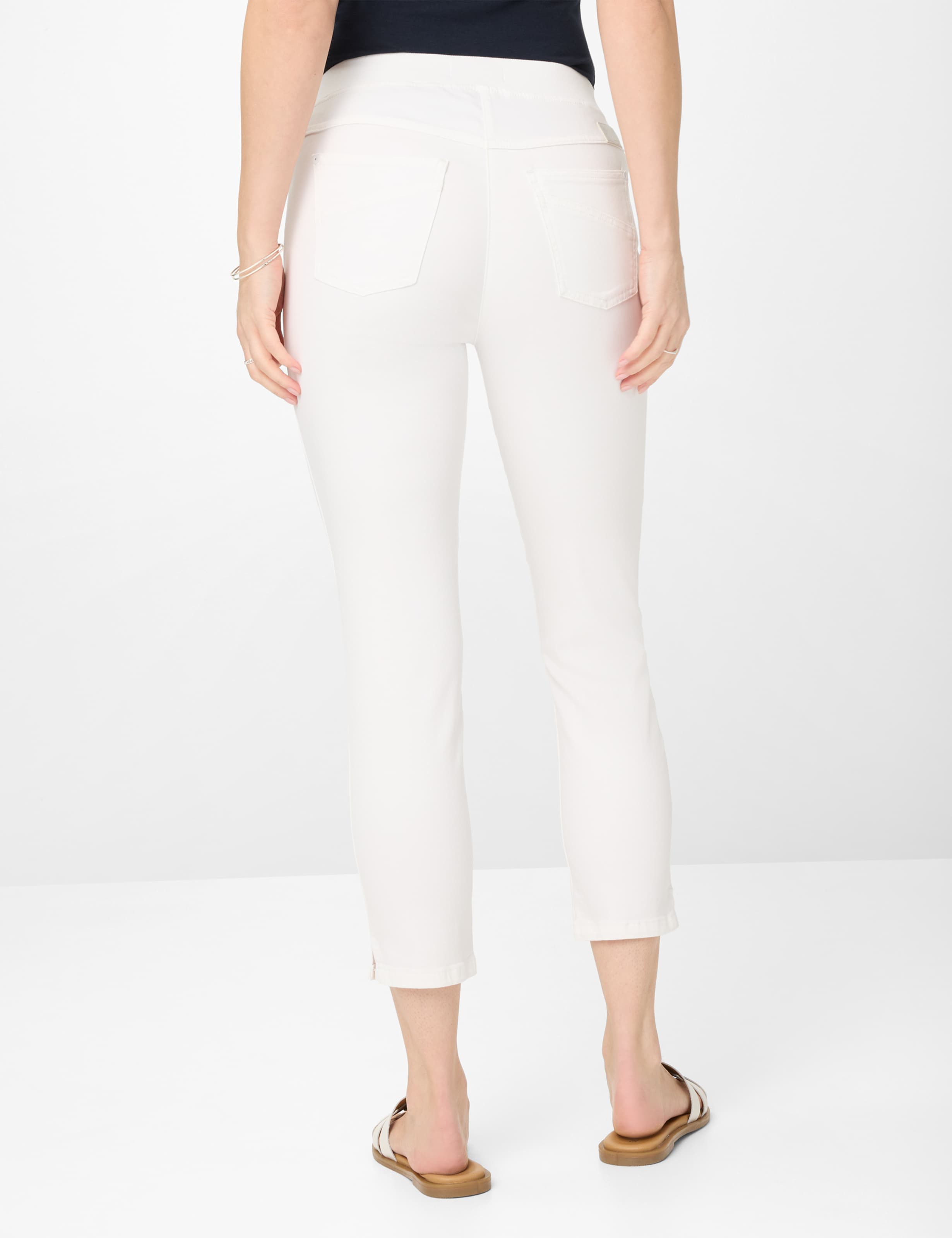 Dame Style PAMINA 6/8 Denim Hvid Slim Fit Model ryg