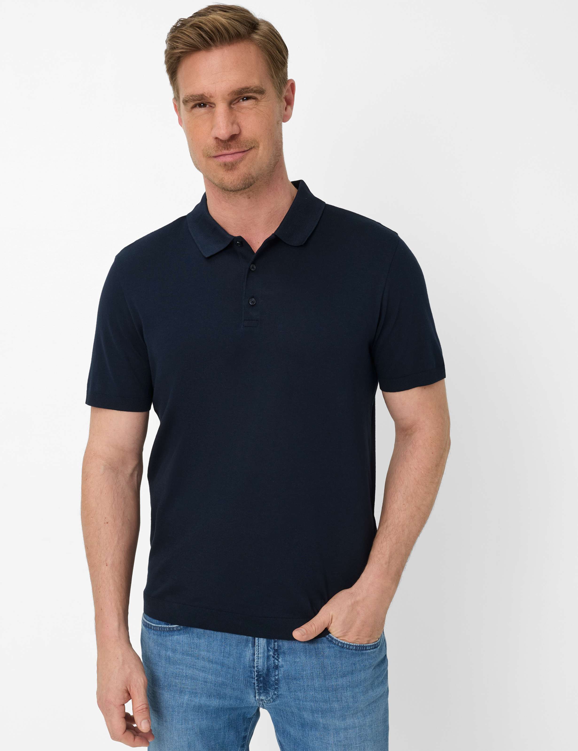 Thumbnail - Brax Herren Polo Style PARVIS navy, dunkelblau, Gr. XS