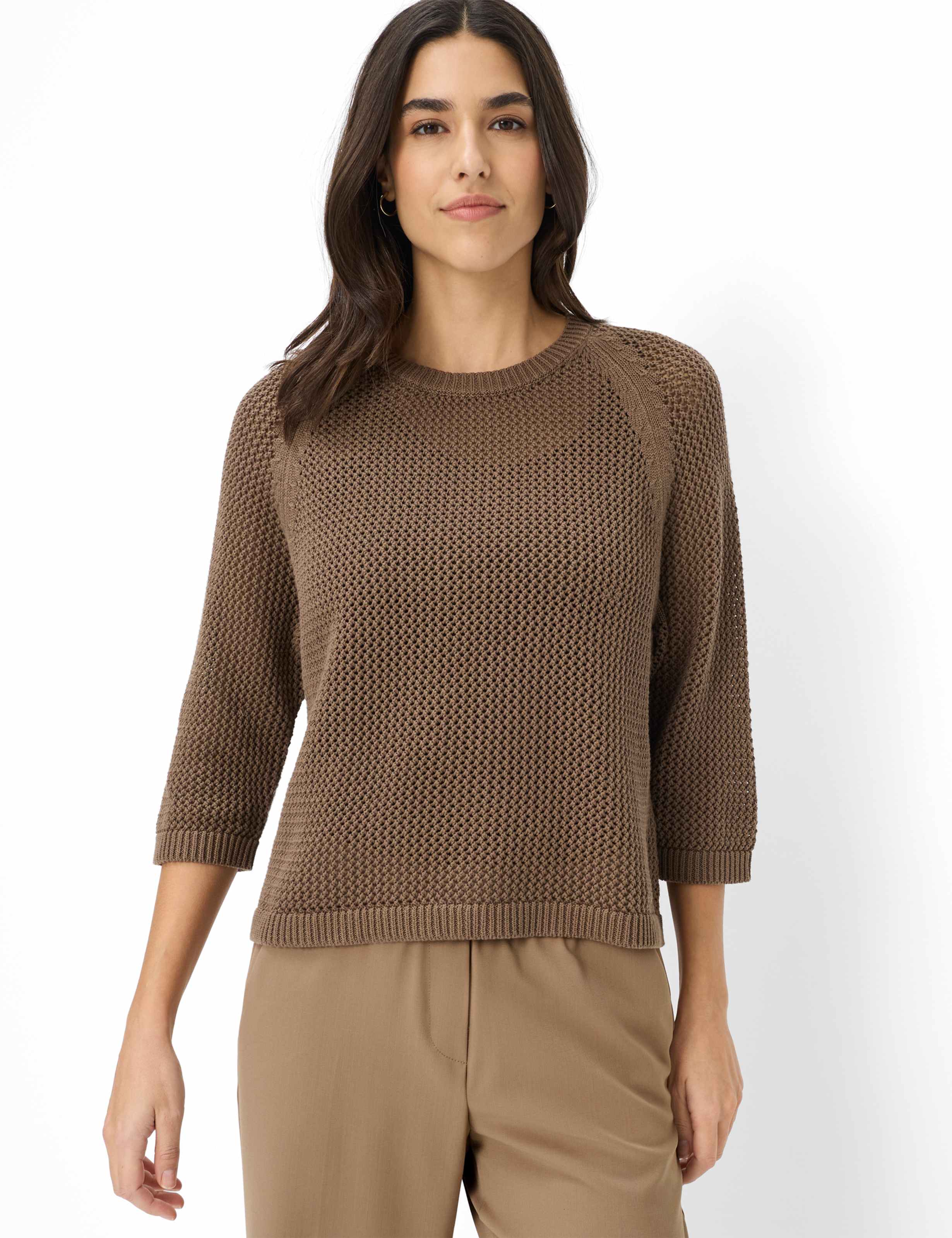 Thumbnail - Brax Damen Strickpullover Style NALA mocha brown, dunkelbraun, Gr. 42