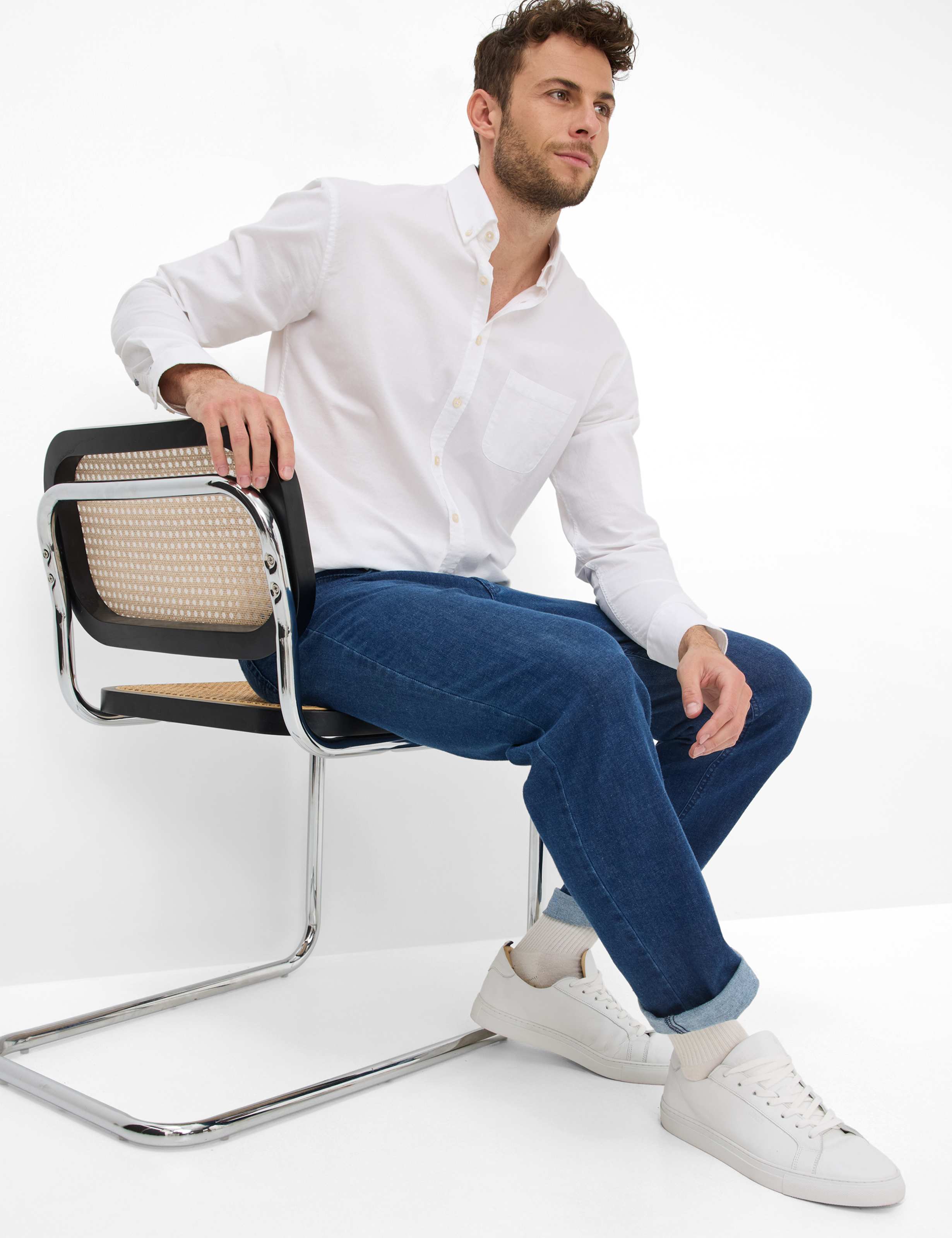 Herren Style CARLOS Denim Blau Regular Fit Detail 1