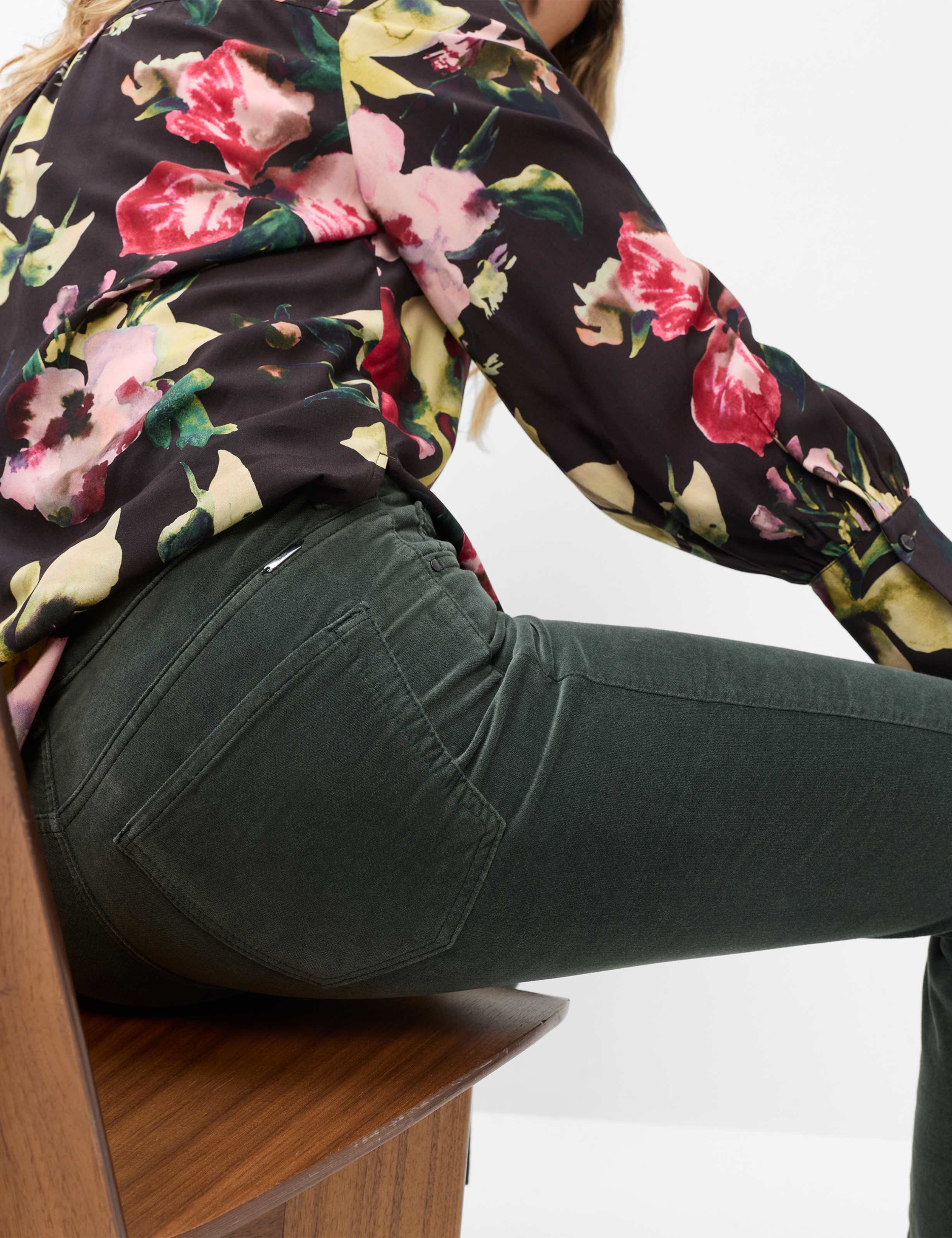 Dames Style MAY S Donkergroen Cigarette Fit Detail 1