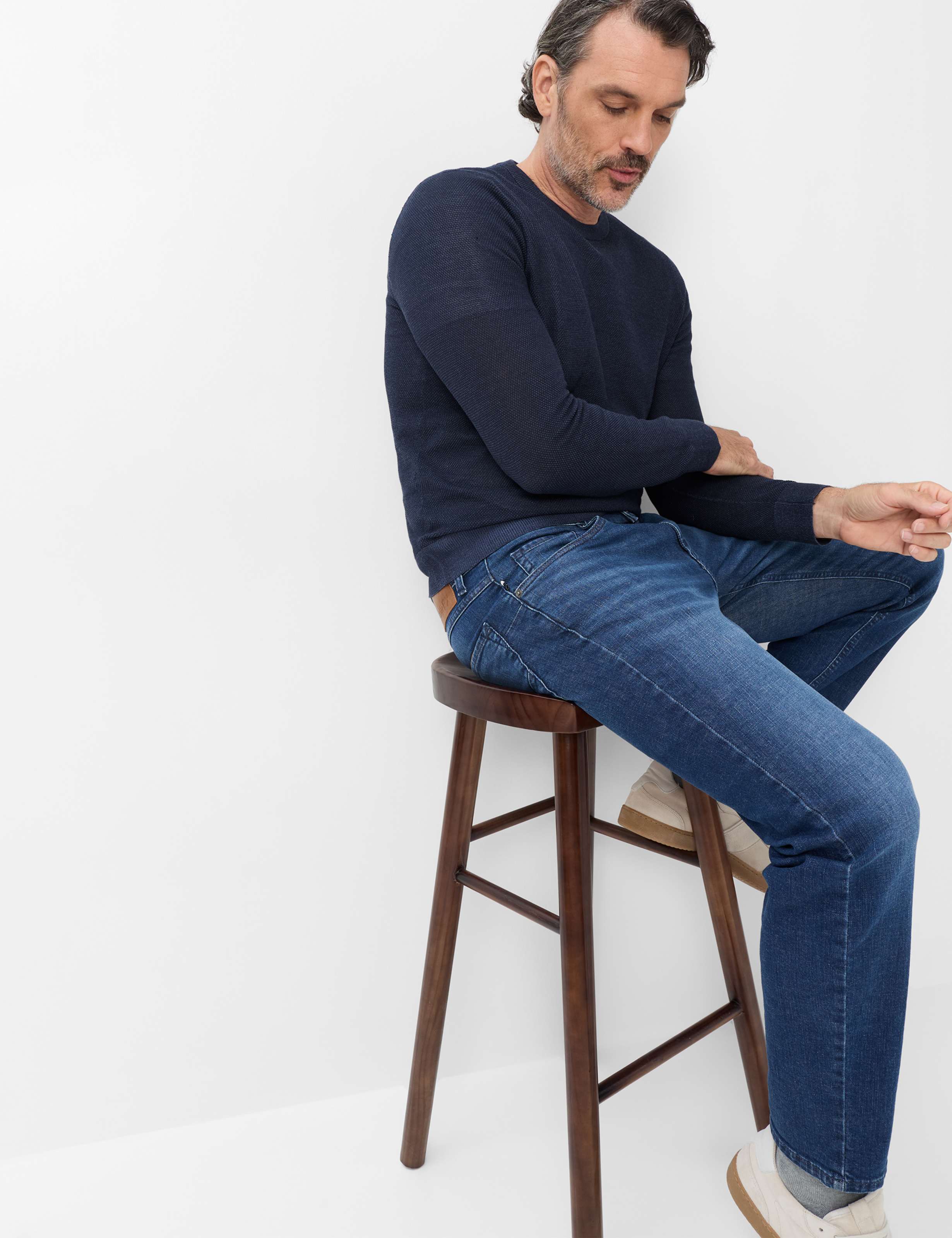 Herren Style LENN Denim Blau Modern Regular Fit Detail 1