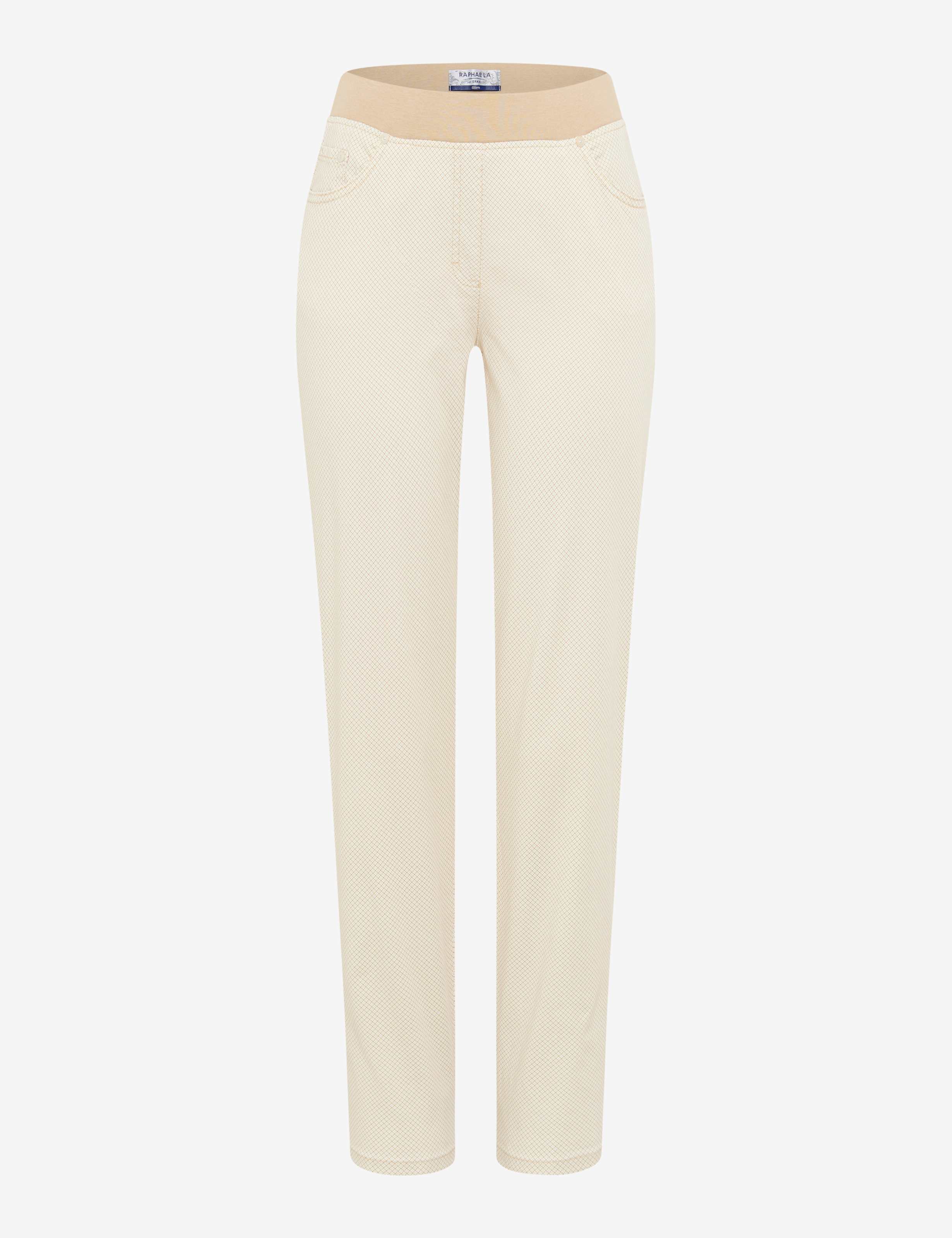 Dame Style PAMINA 6/8 Lysbeige Slim Fit Udskæring foran