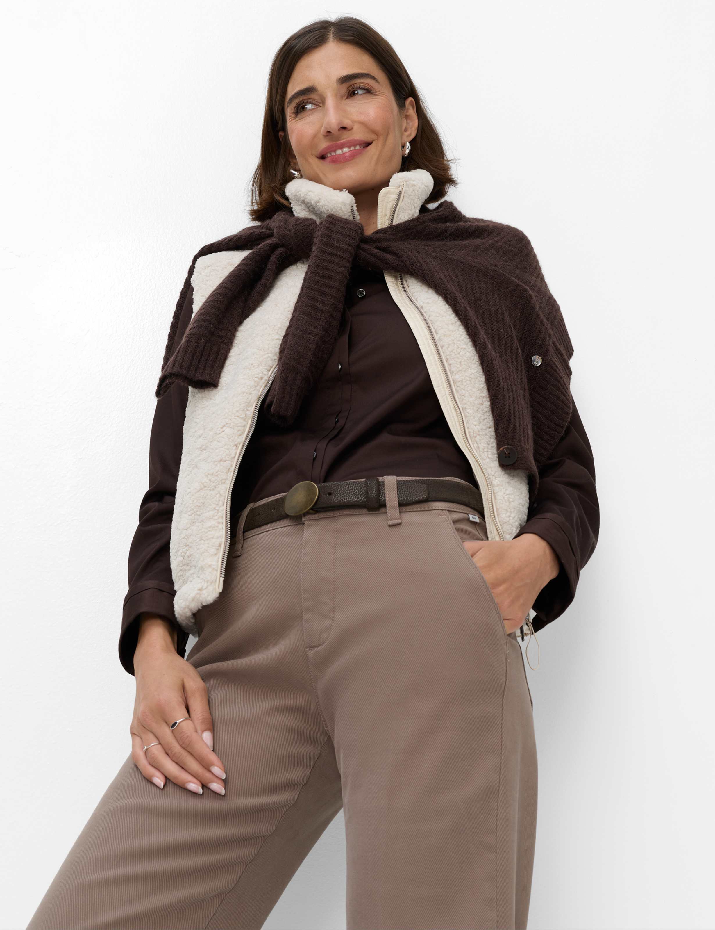 Women Style MAINE Light Brown Wide Leg Detail 1