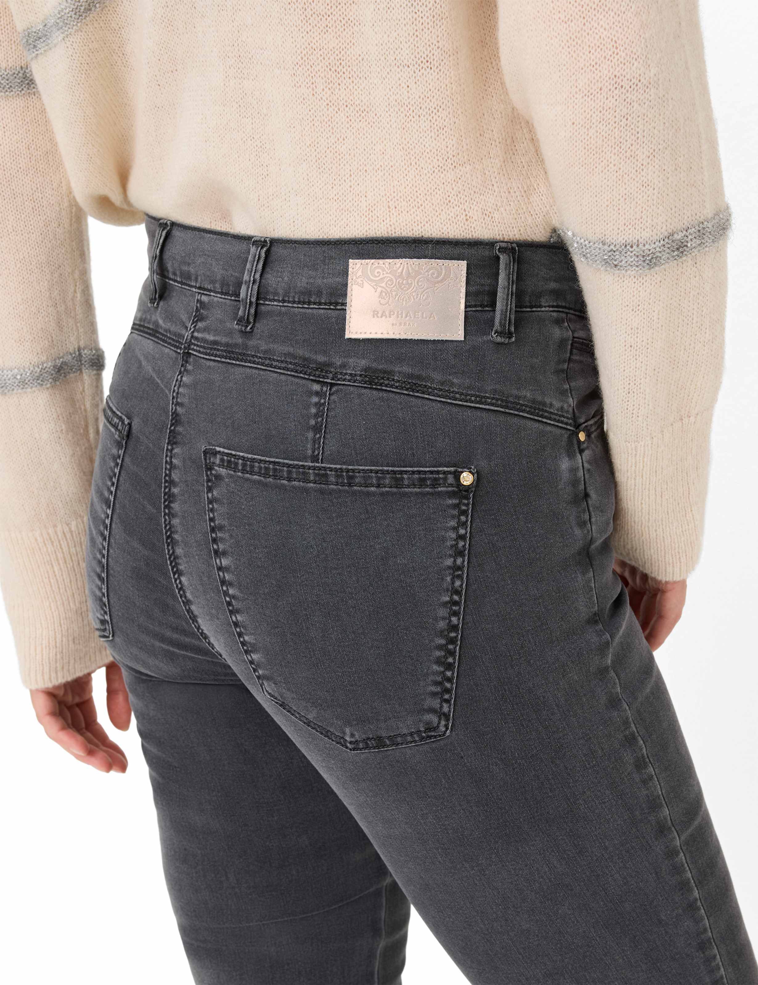 Damen Style LUCA Denim Dunkelgrau - Anthrazit Super Slim Fit Detail 2