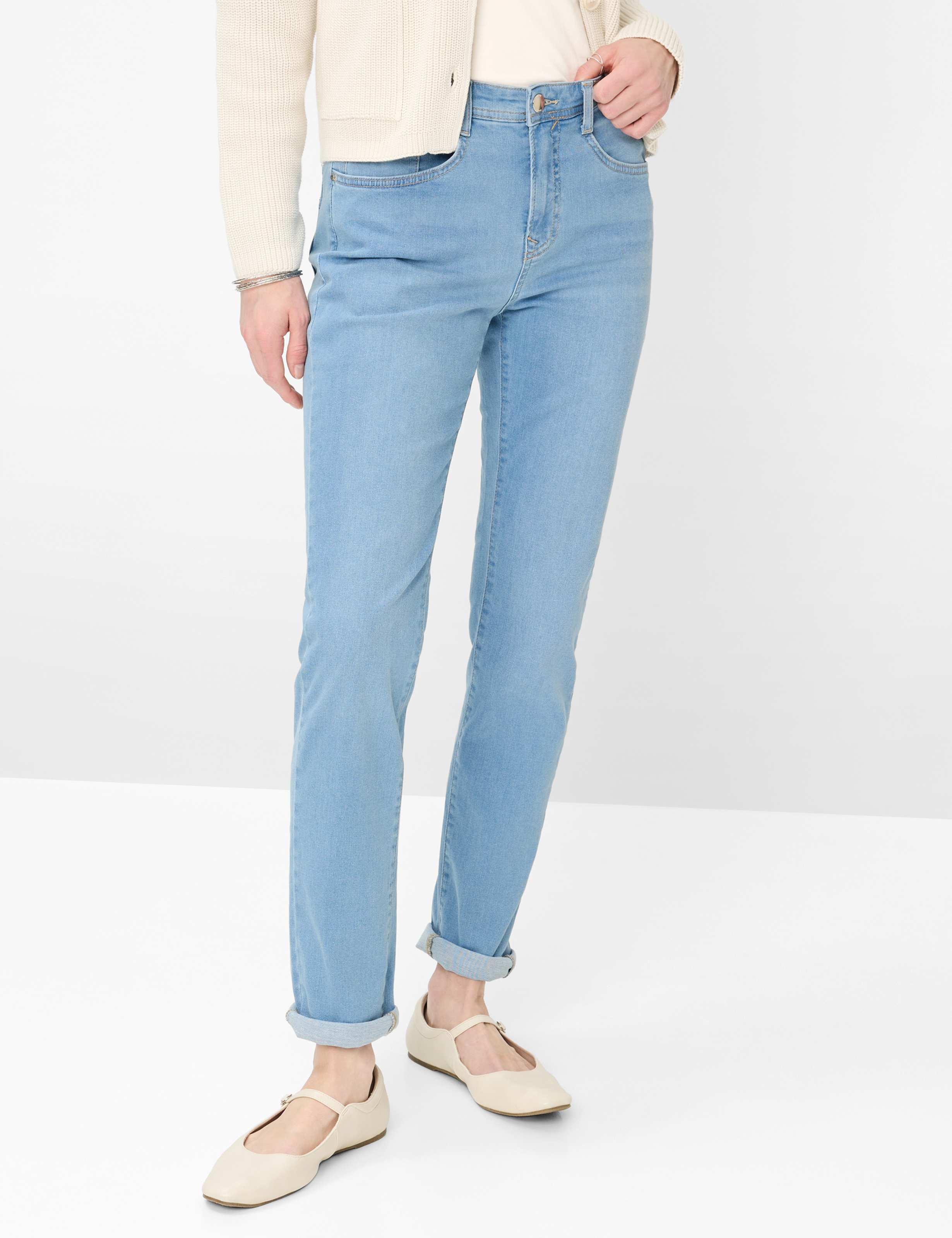 Thumbnail - Brax Damen Five-Pocket-Hose Style MARY USED LIGHT BLUE, denim hellblau, Gr. 36