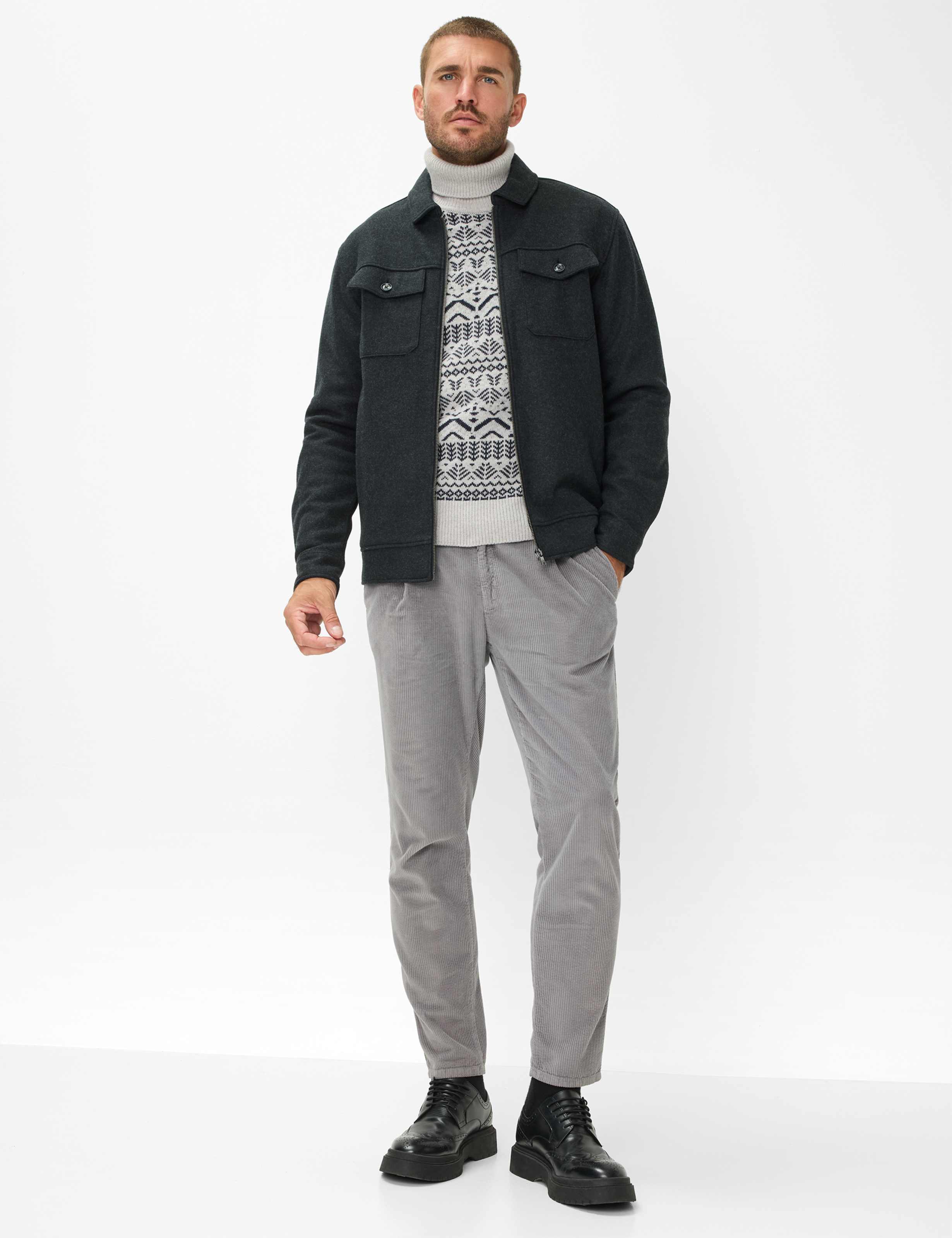 Heren Style BRIAN Lichtgrijs  Model outfit