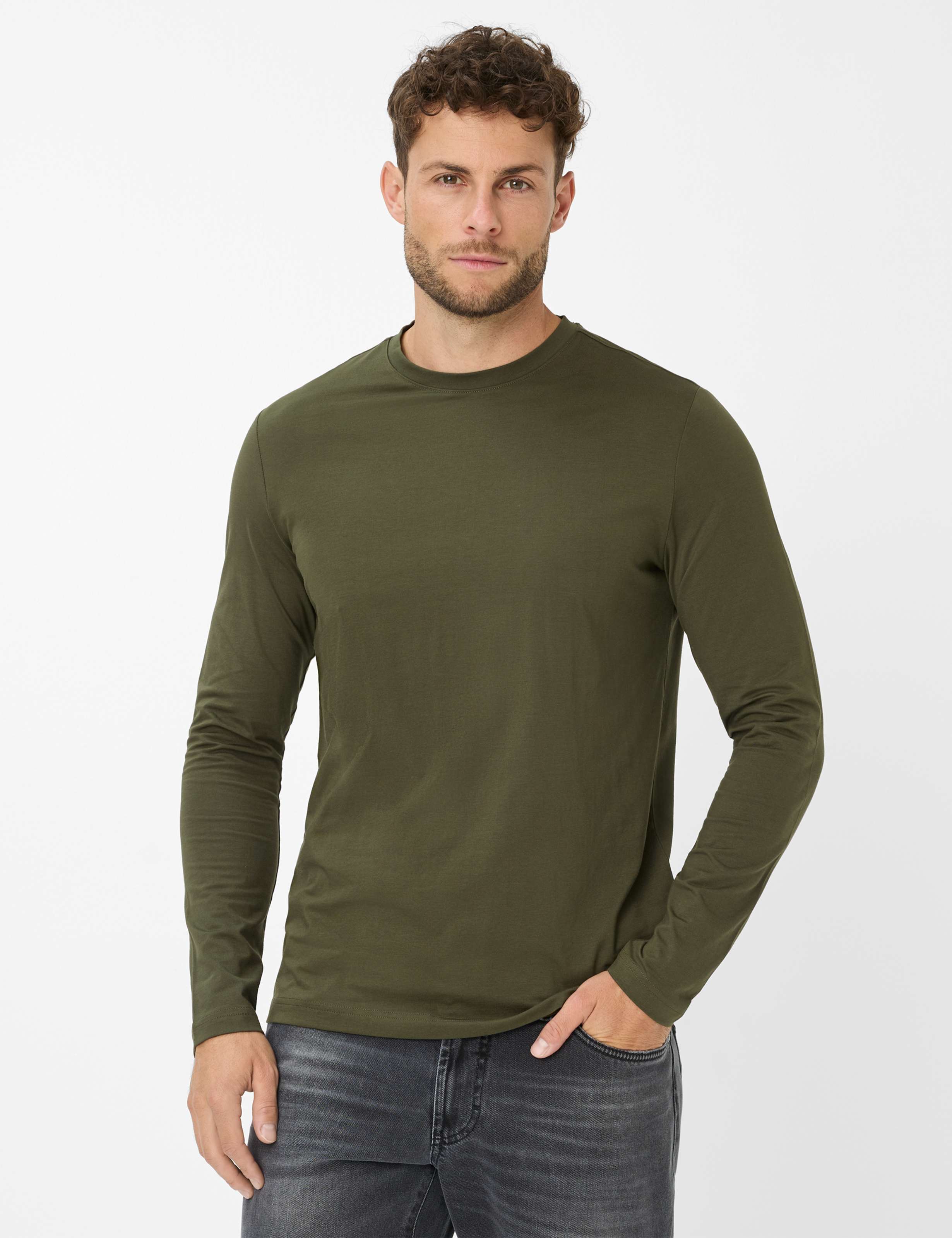 Thumbnail - Brax Herren Shirt Style TIMON olive Grün Oliv, grün - oliv, Gr. XL