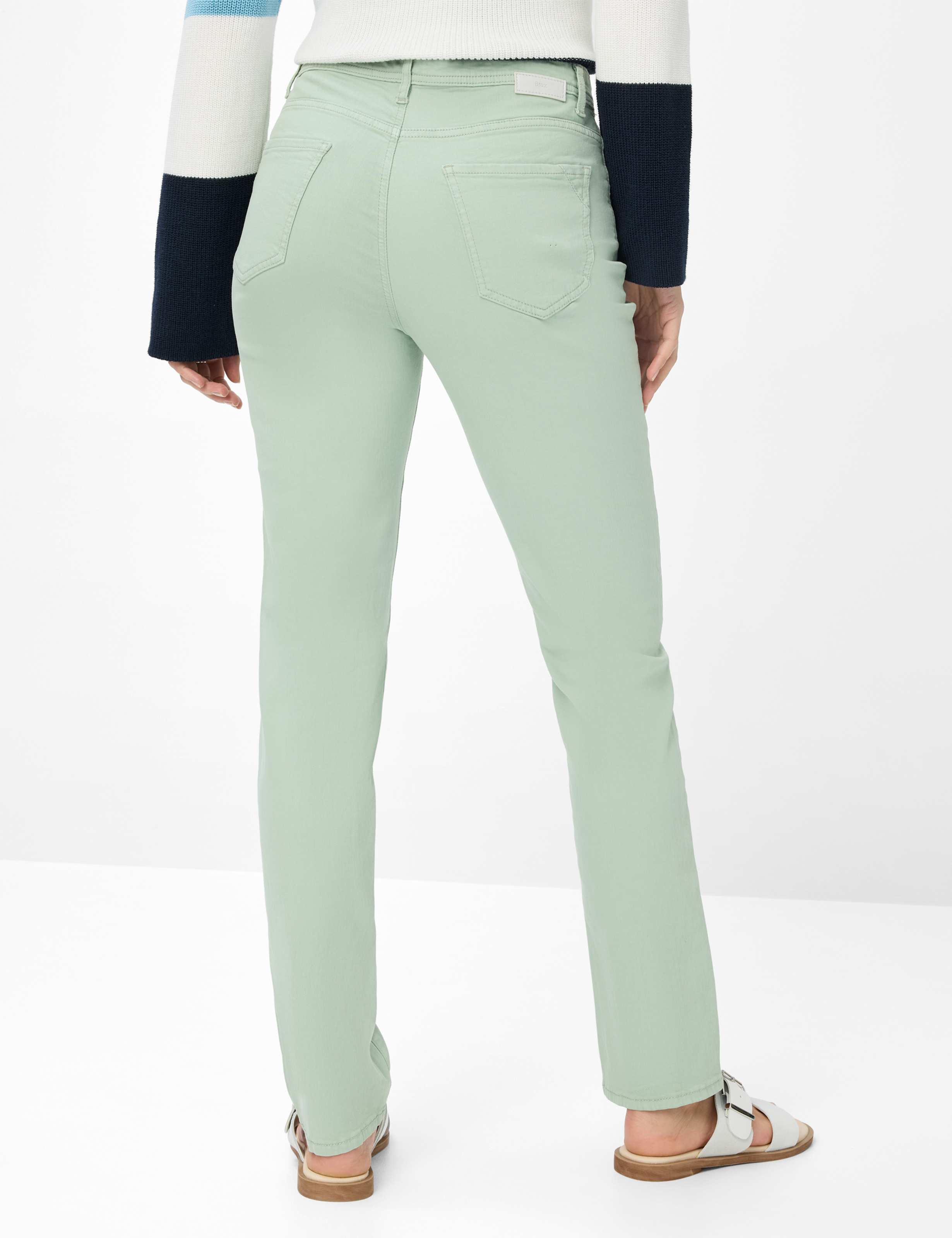Women Style CAROLA Denim Light Green Feminine Fit Model back