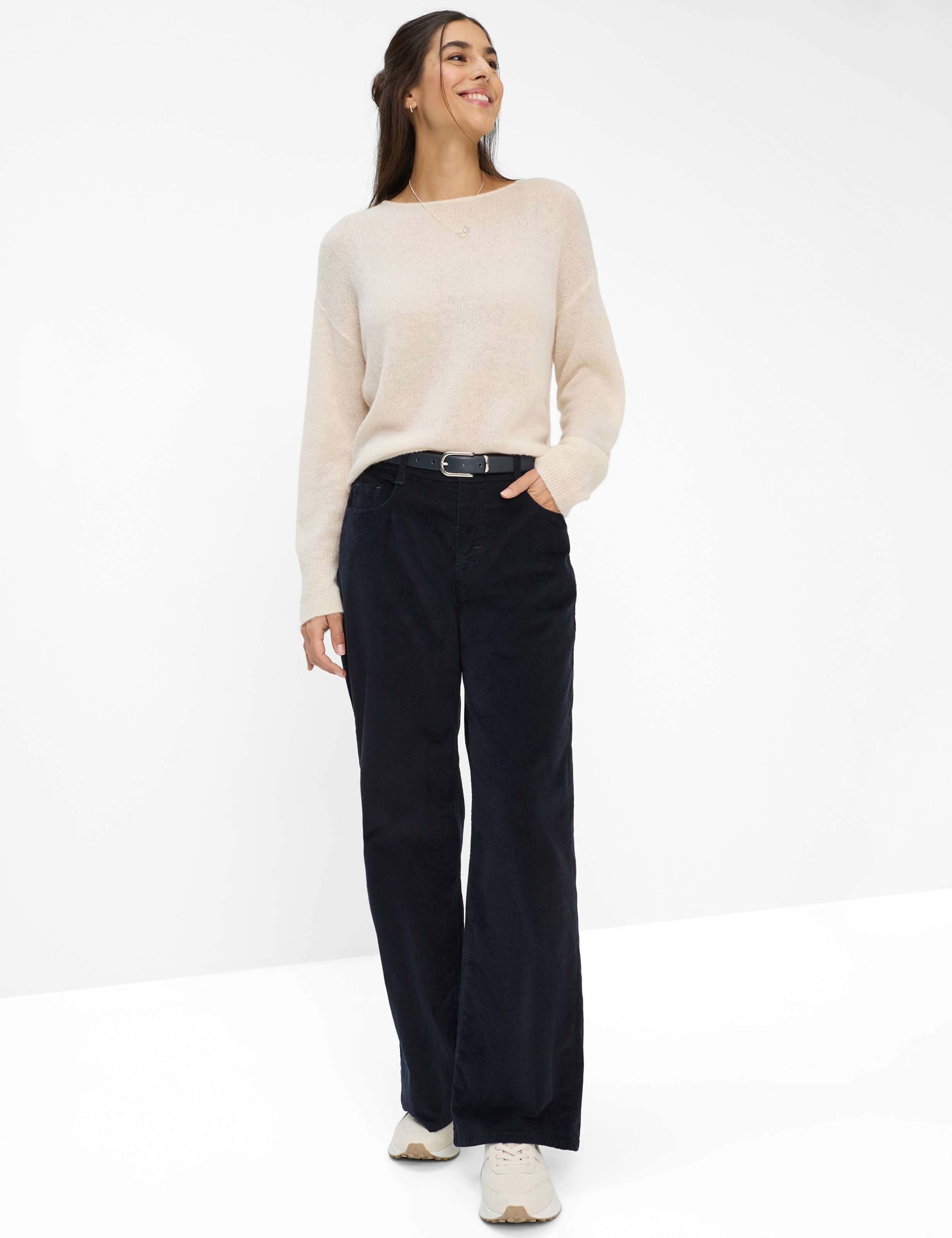 Femme Style MORGAN Bleu Foncé Wide Leg Tenue du mannequin