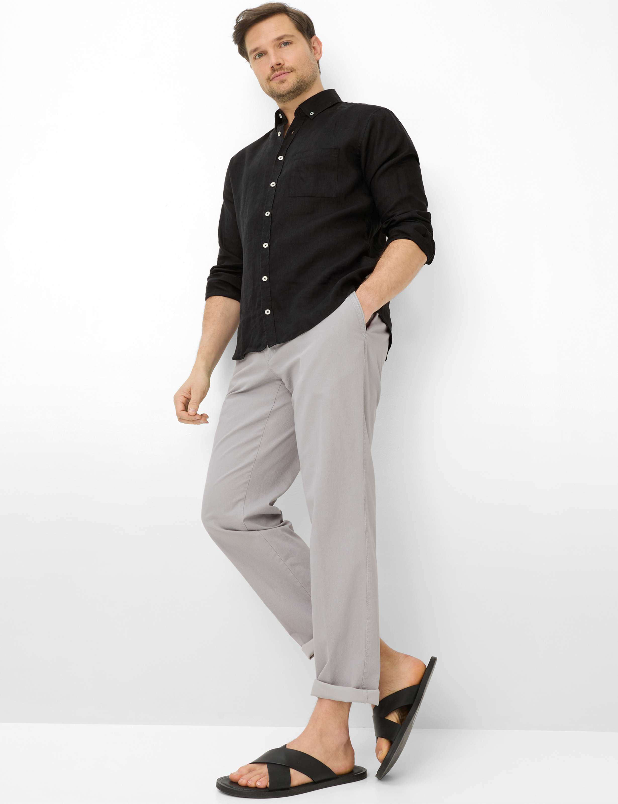 Homme Style EVEREST Gris Clair Regular Fit Tenue du mannequin