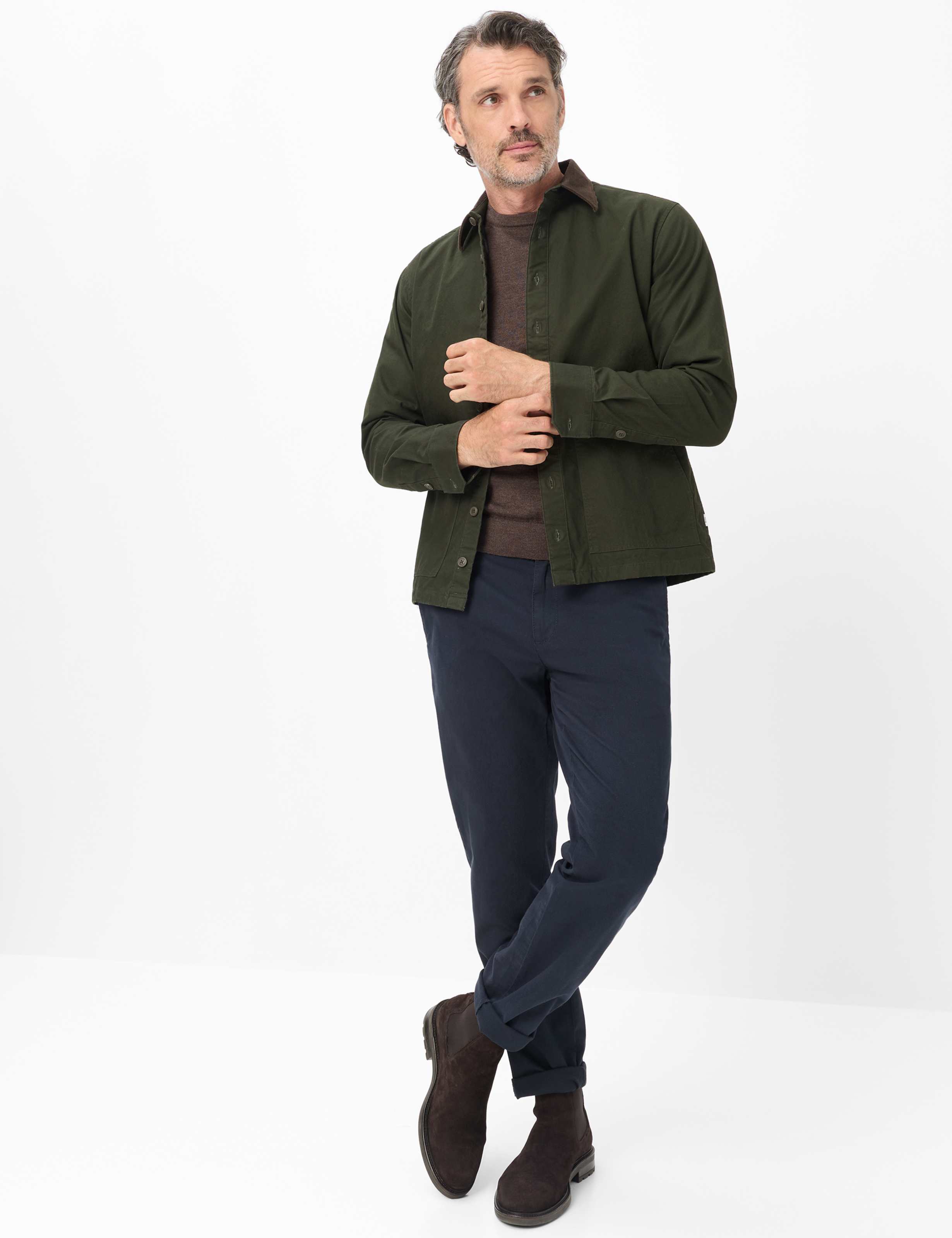 Heren Style JIM Donkerblauw Regular Fit Model outfit