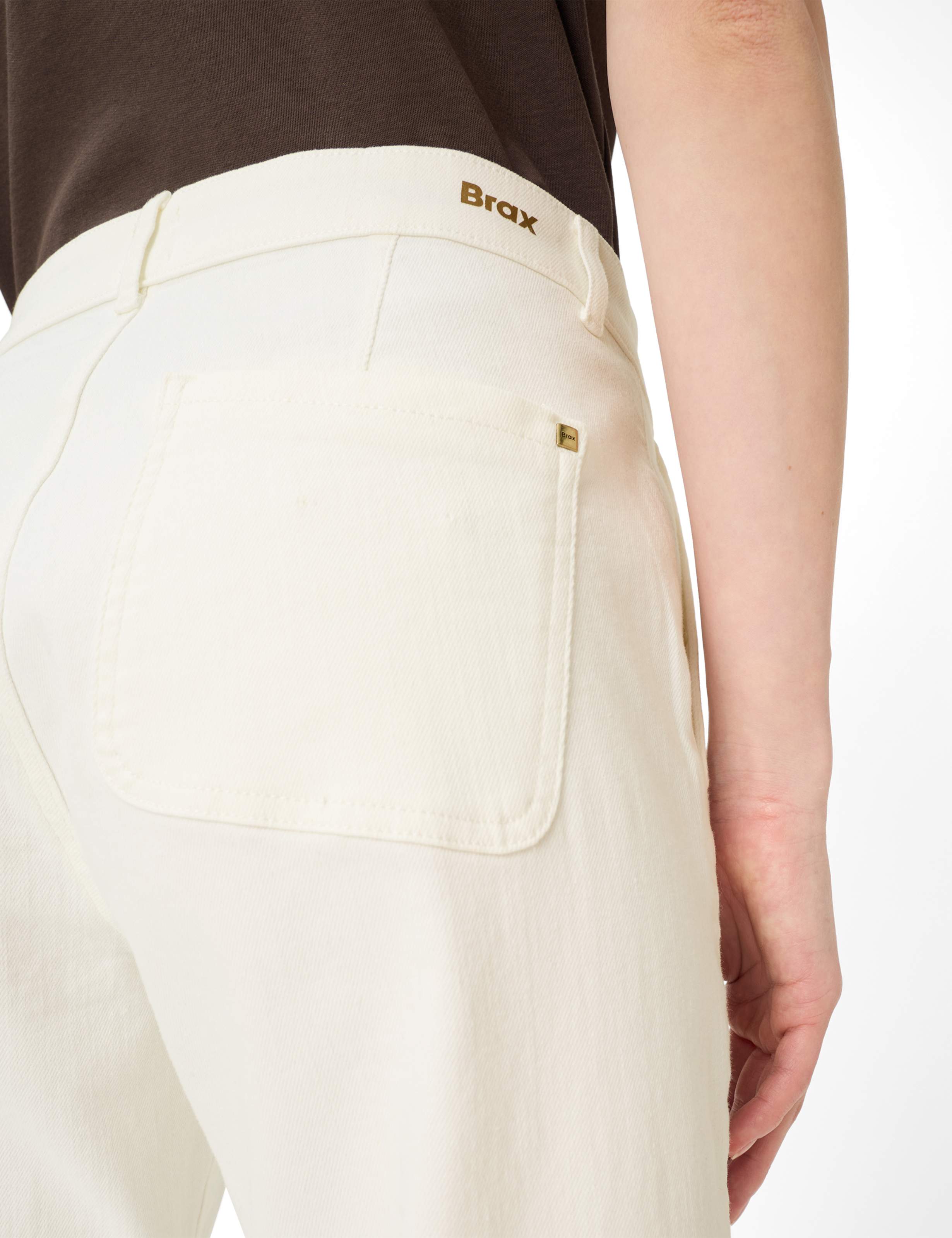 Dames Style MAINE Denim Crème Wit Wide Leg Detail 2