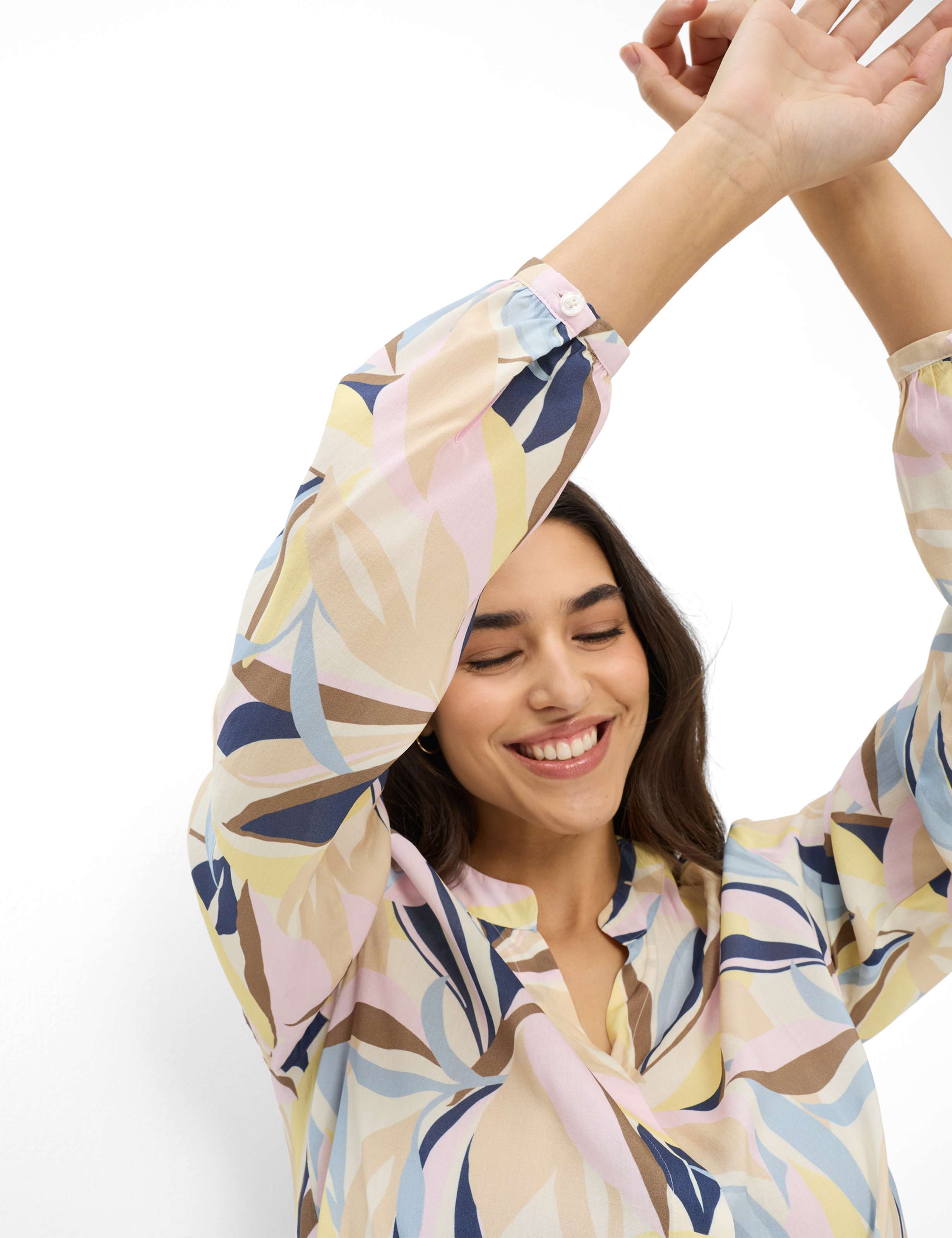 Thumbnail - Brax Damen Bluse Style VIVI vintage blue, mehrfarbig, Gr. 48