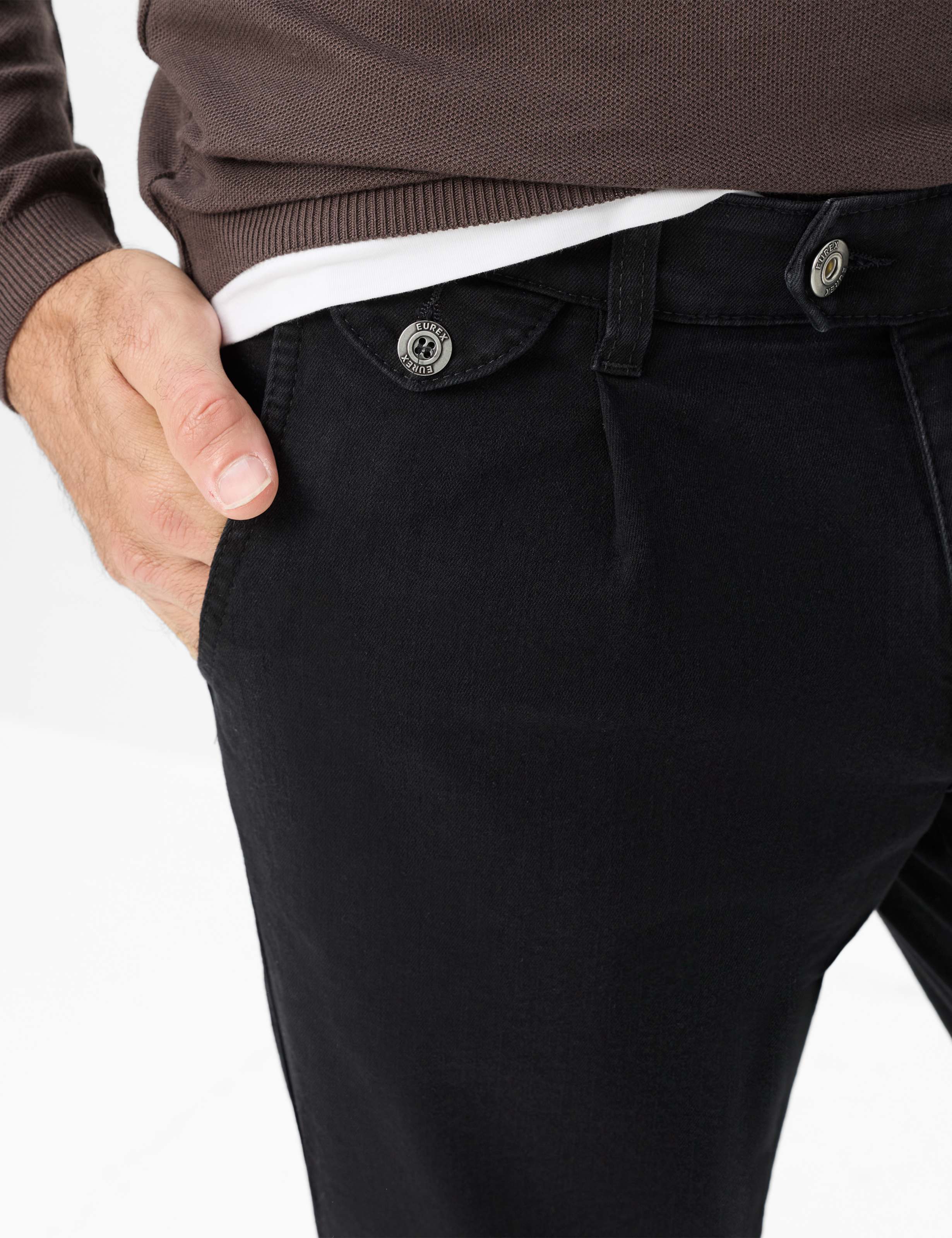 Herren Style FRED Denim Schwarz Regular Fit Detail 1