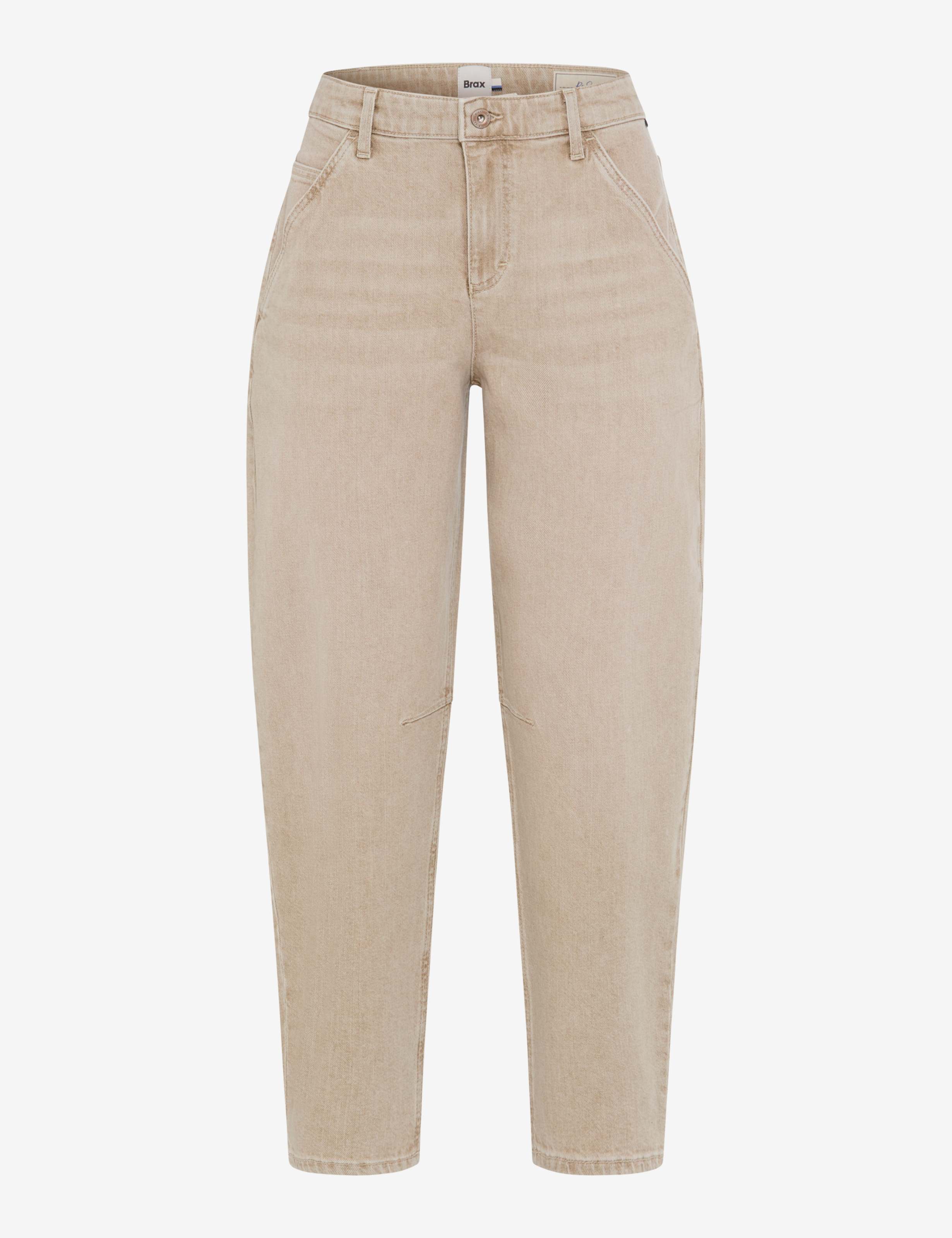 Femme Style MEGAN S Denim Beige Clair Barrel Fit Détourage avant