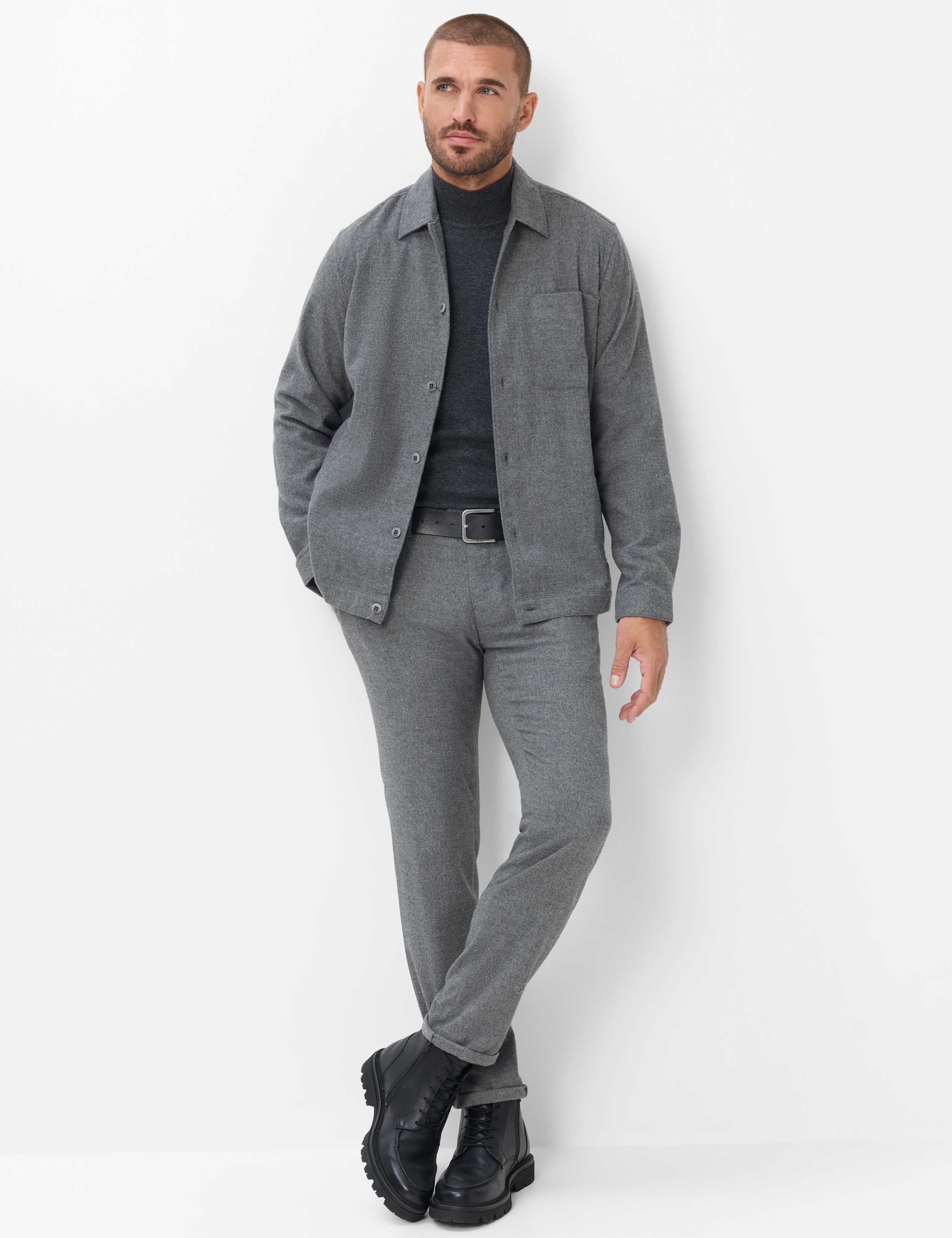 Herren Style FABIO Grau Modern Fit Model Outfit