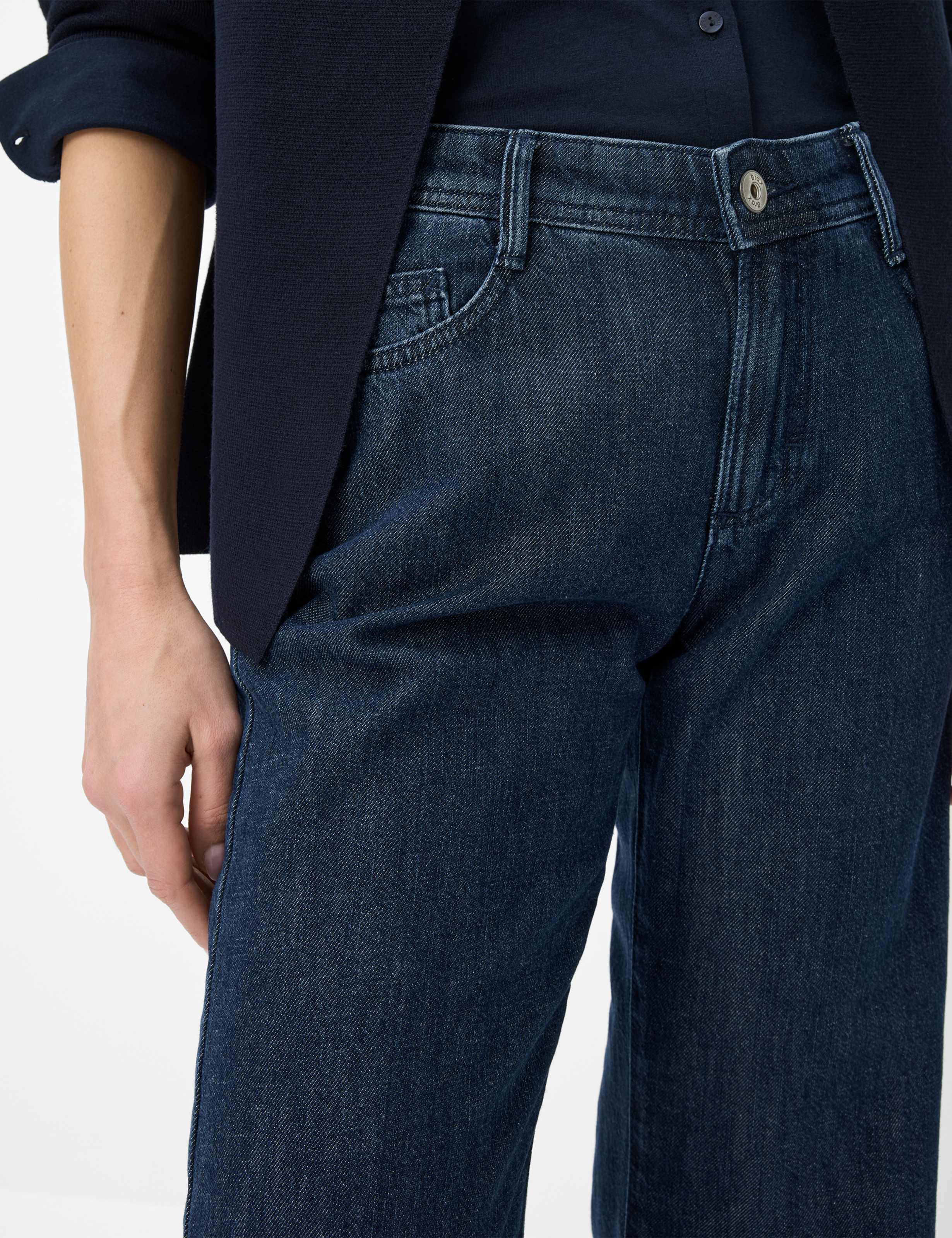 Women Style MAINE Denim Dark Blue Wide Leg Detail 2