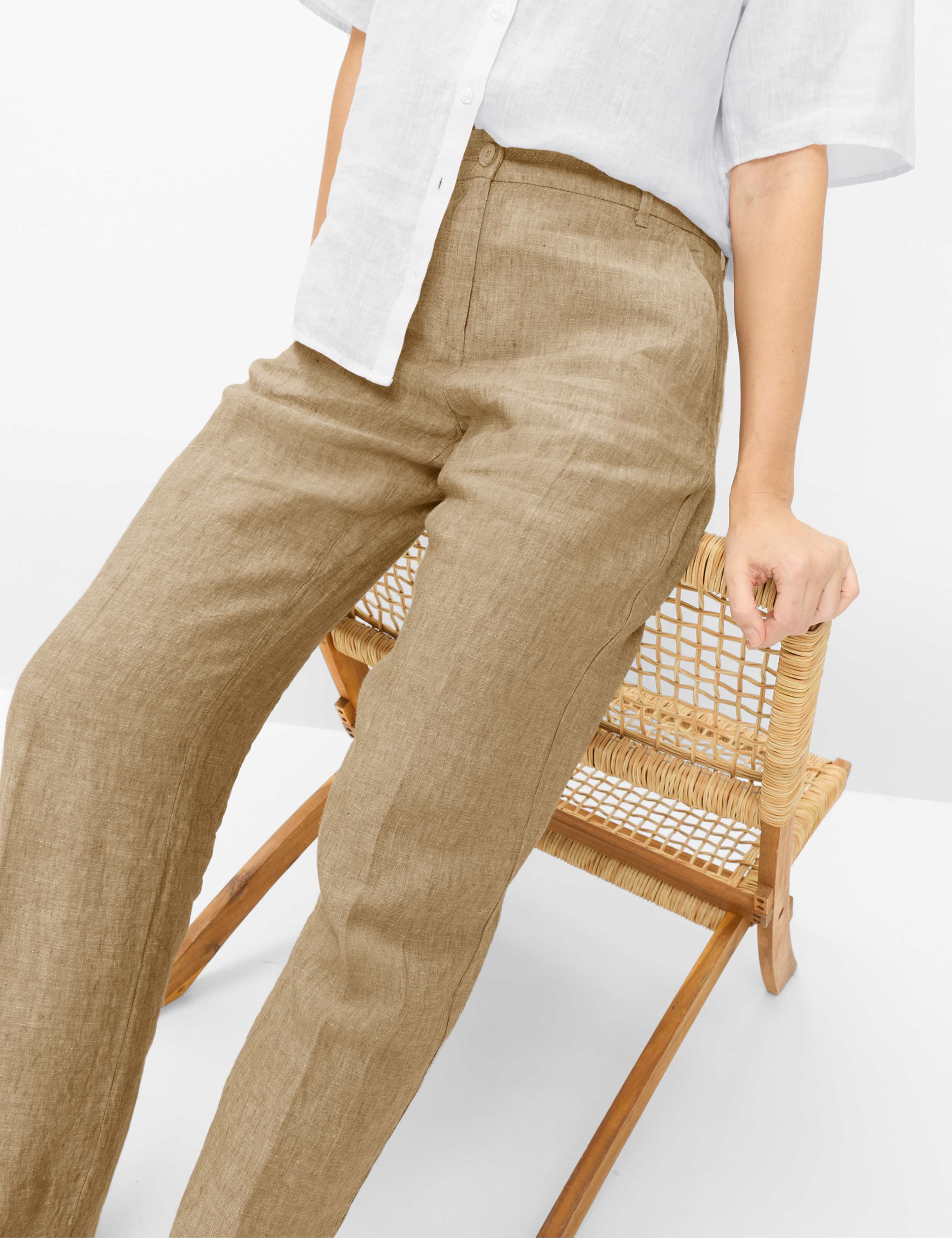 Women Style MAINE Beige Wide Leg Detail 1