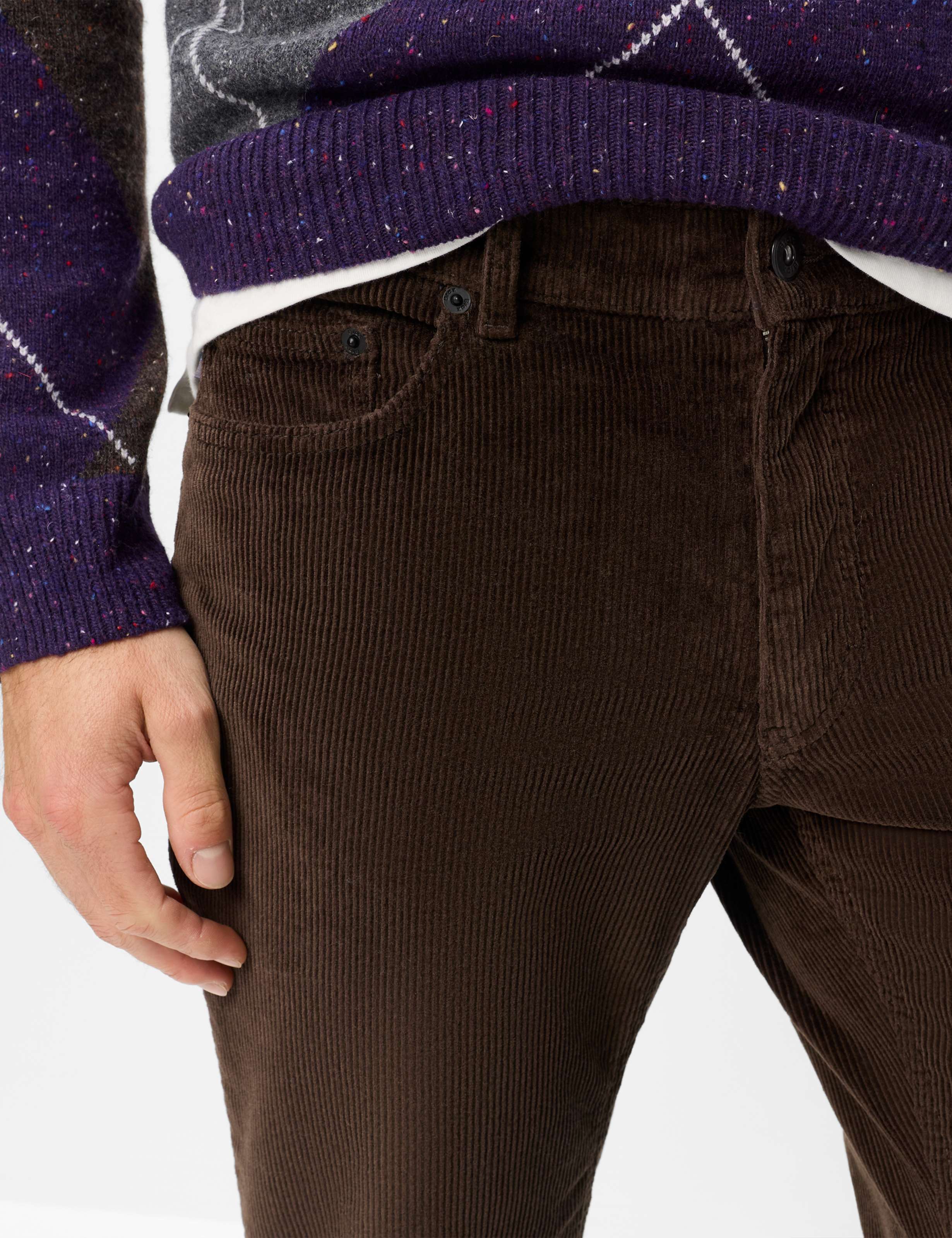 Herren Style COOPER Dunkelbraun Regular Fit Detail 2