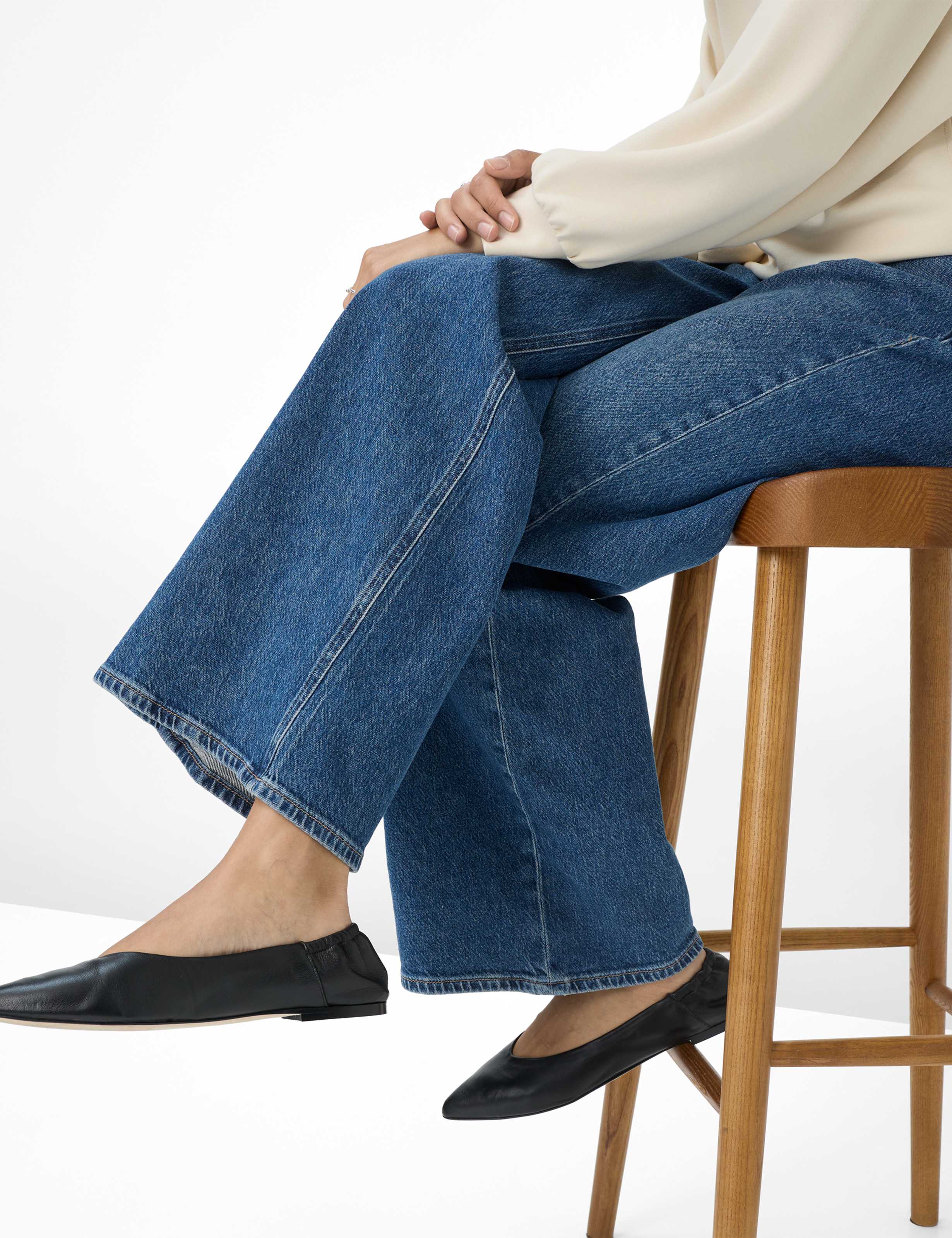 Damen Style MORGAN Denim Blau Wide Leg Detail 1