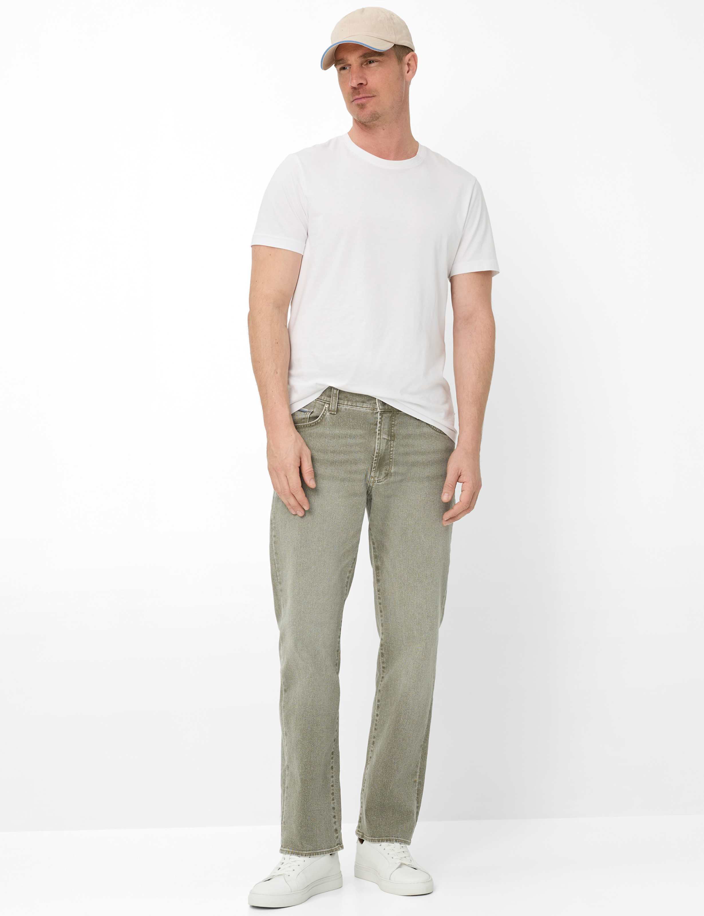 Men Style CLINT Denim Green - Khaki Straight Fit Model Outfit