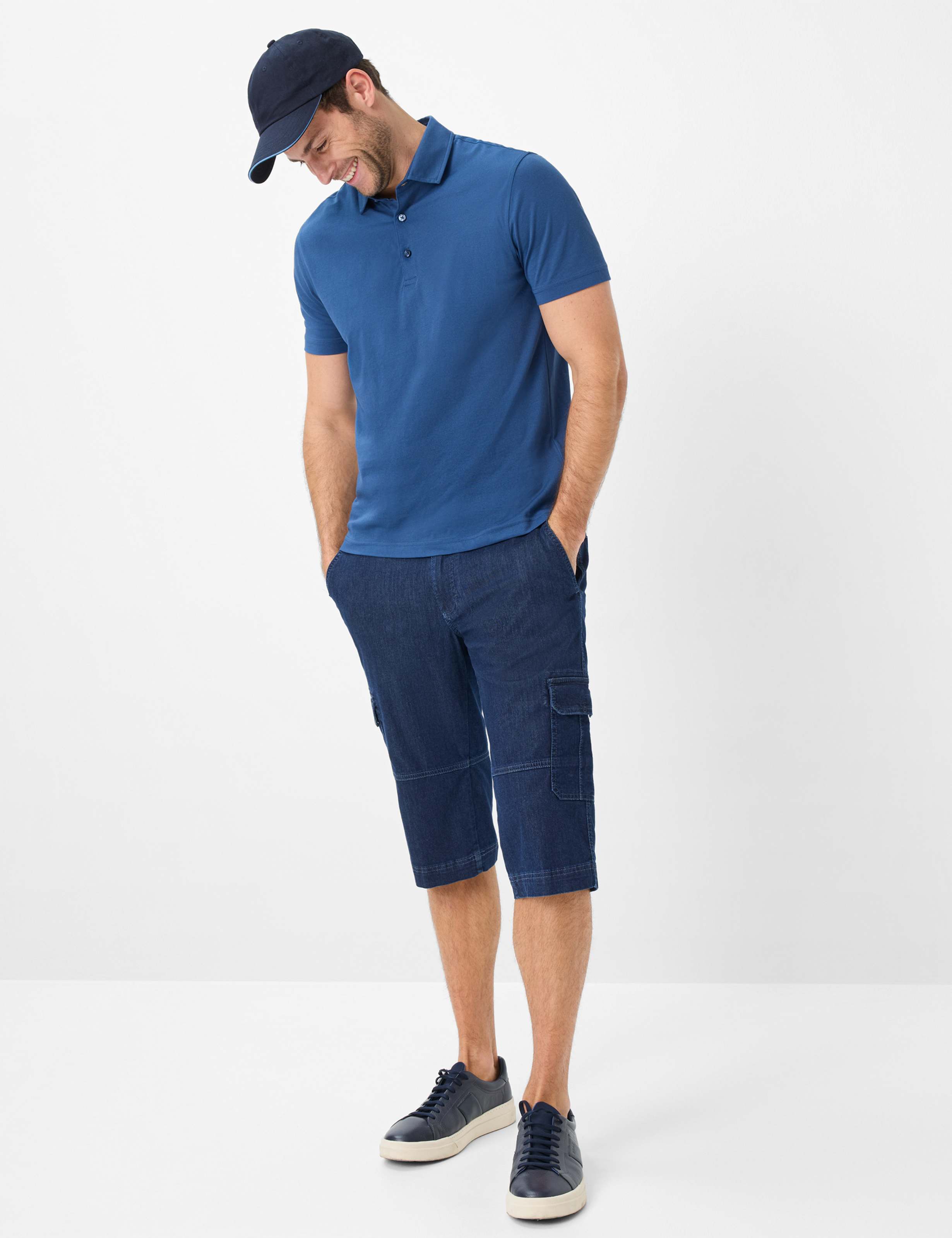 Herren Style BILL Denim Dunkelblau Regular Fit Model Outfit