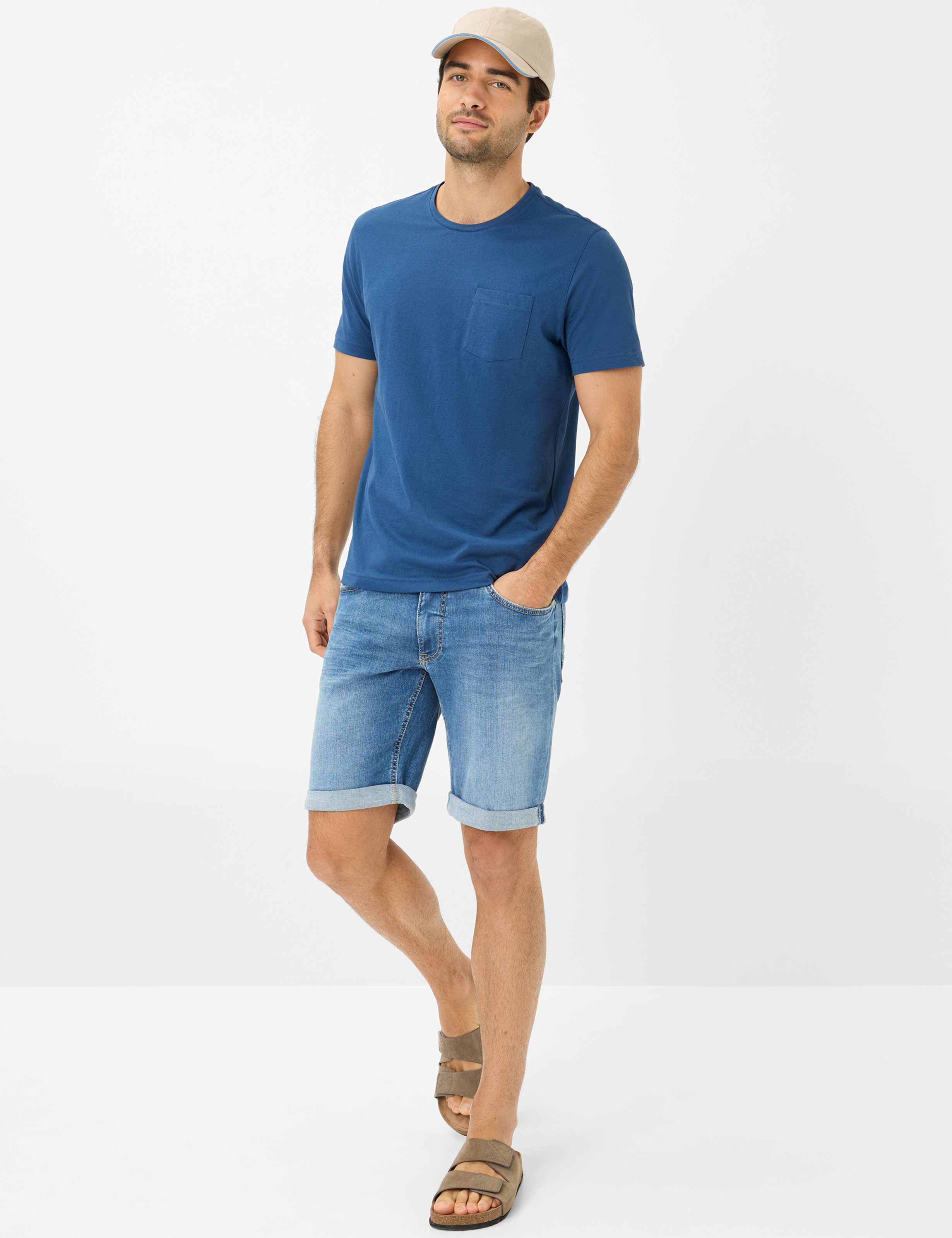 Herren Style CHRIS Denim Blau Slim Fit Model Outfit