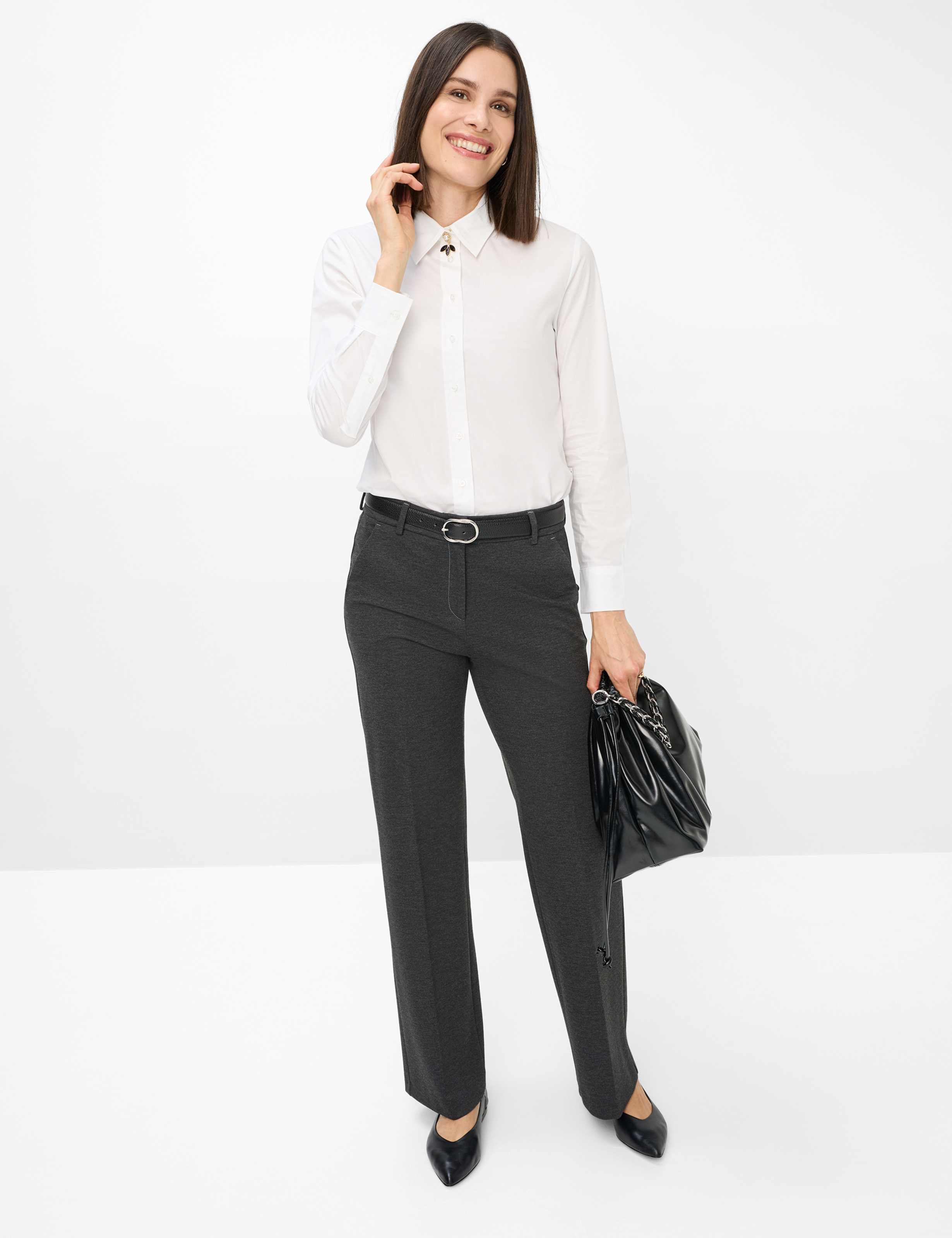 Damen Style MAINE Dunkelgrau Wide Leg Model Outfit