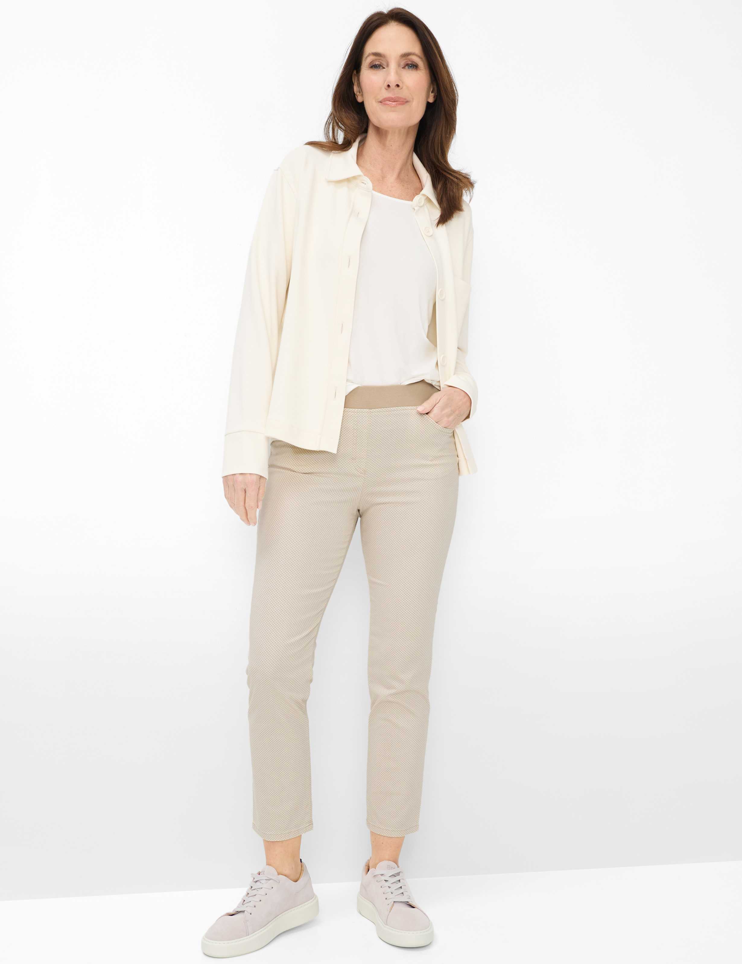 Dame Style PAMINA 6/8 Lysbeige Slim Fit Model Outfit