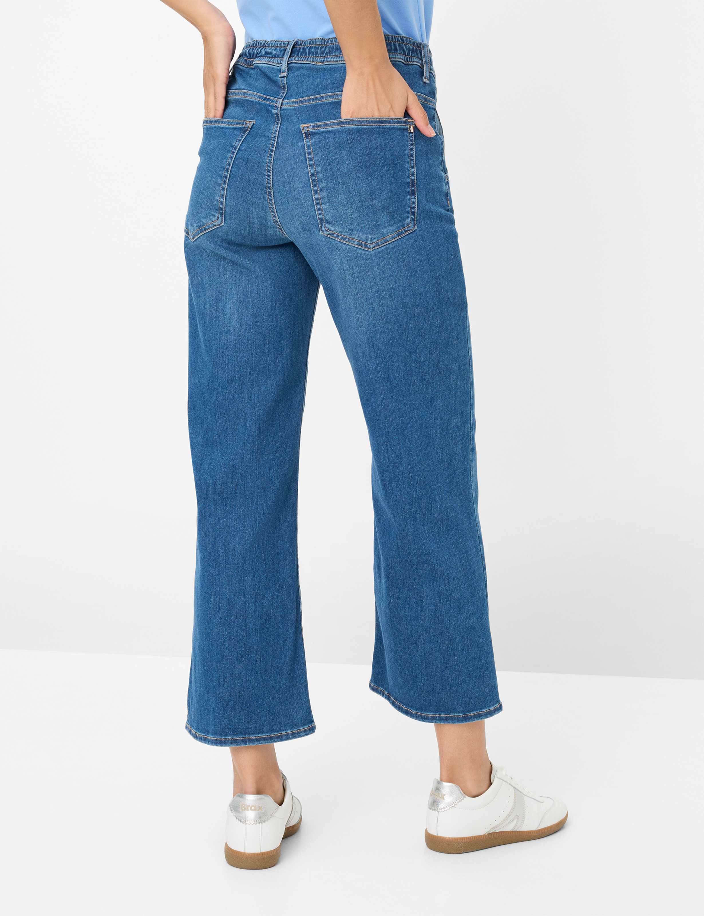 Damen Style MAINE S Denim Blau Wide Leg Model Rueck