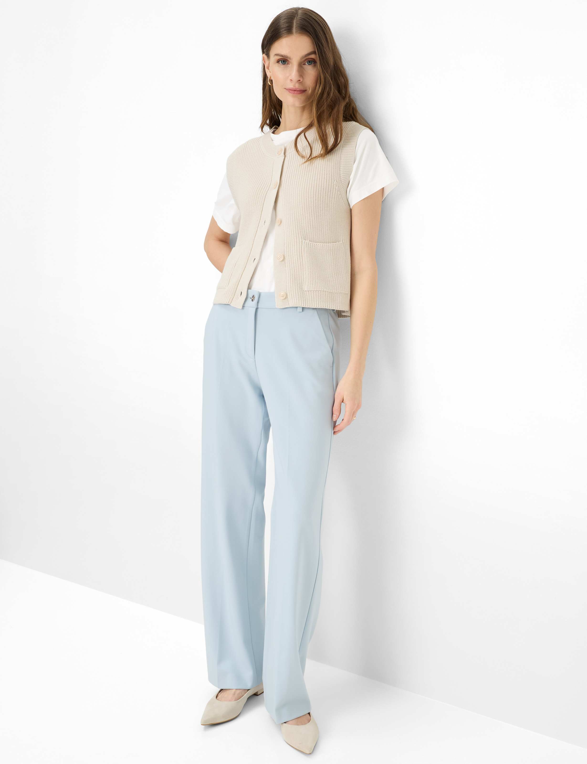 Femme Style MAINE Bleu Clair Wide Leg Tenue du mannequin