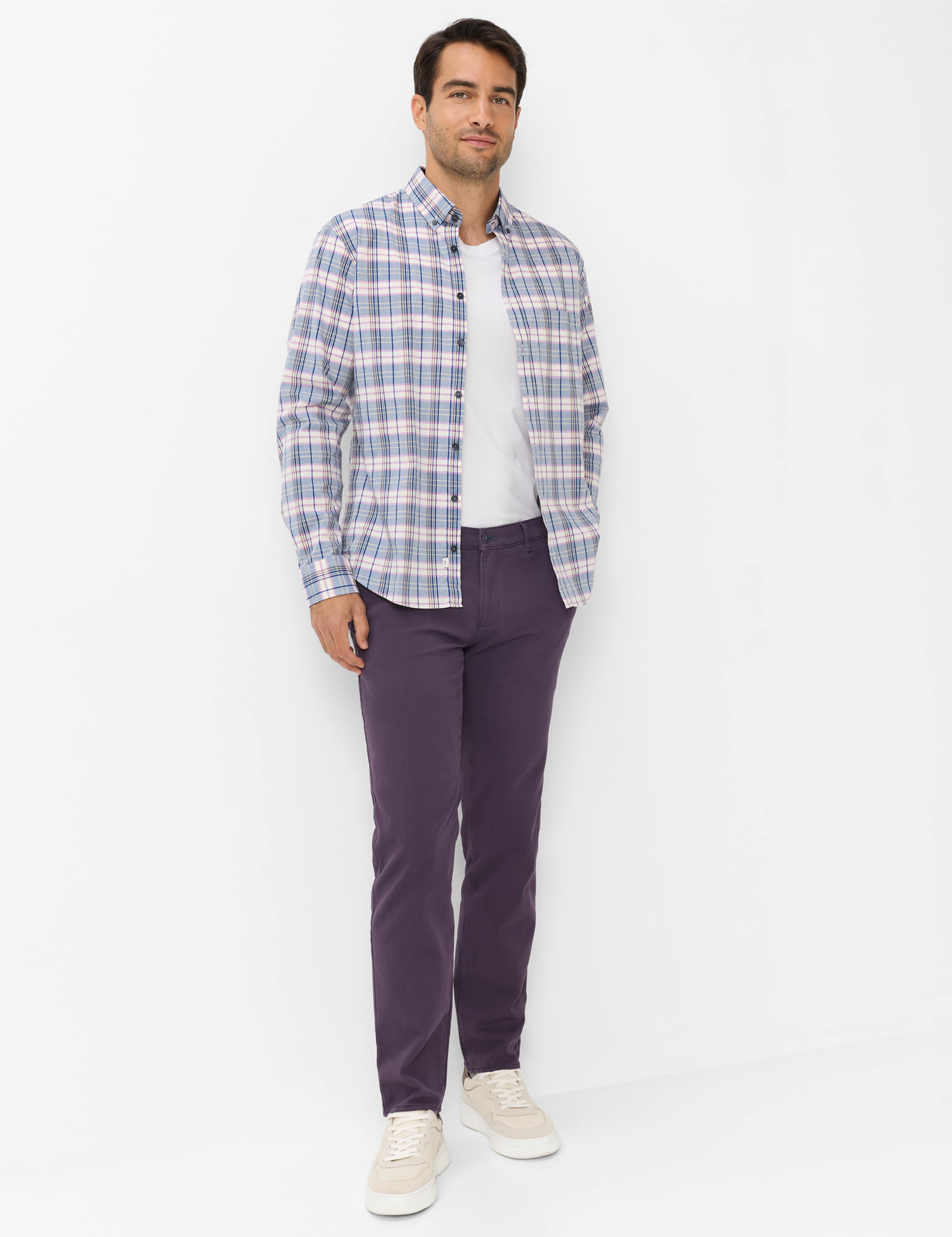Herren Style FABIO IN Dunkles Lila Modern Fit Model Outfit