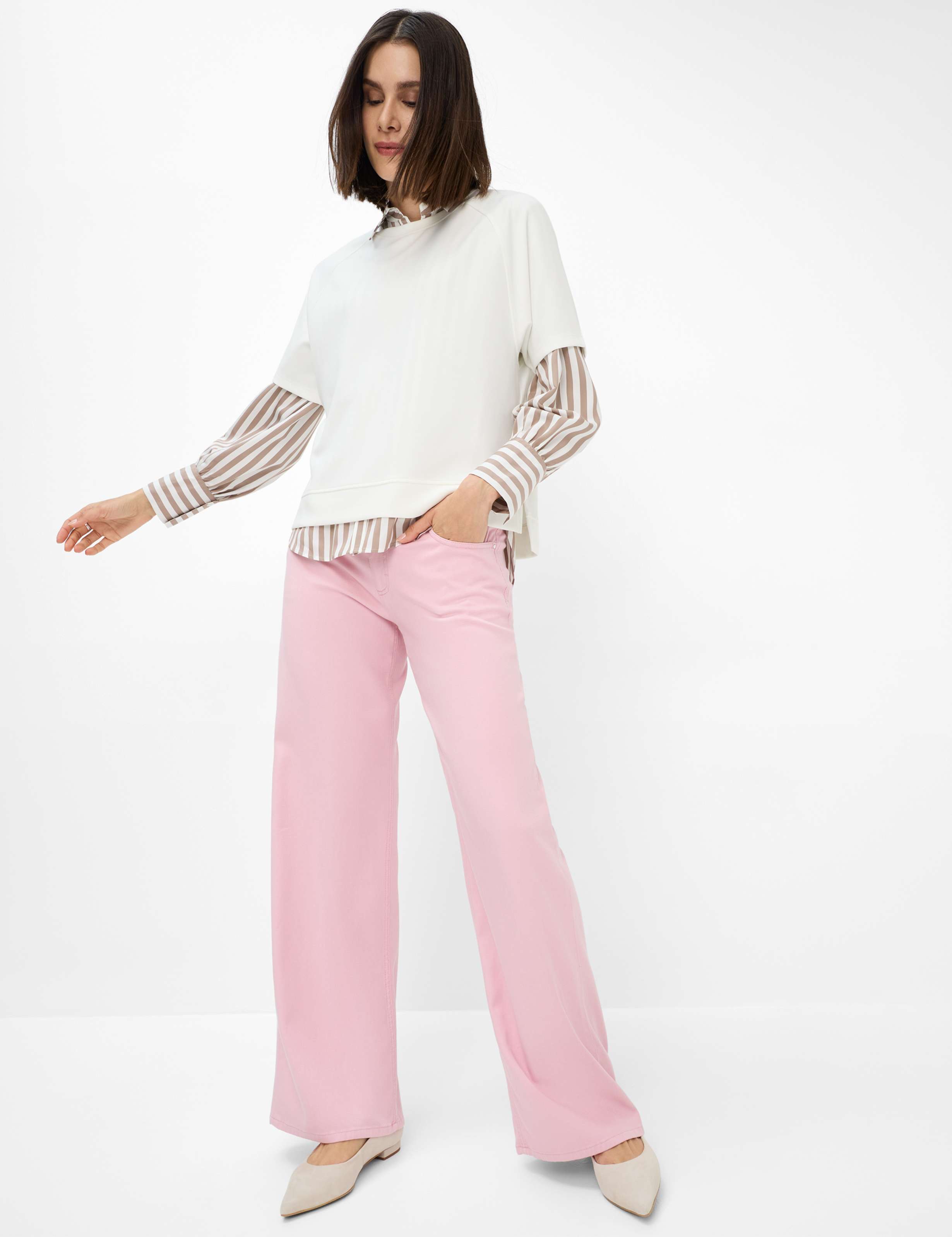 Femme Style MORGAN Rose Wide Leg Détail 1