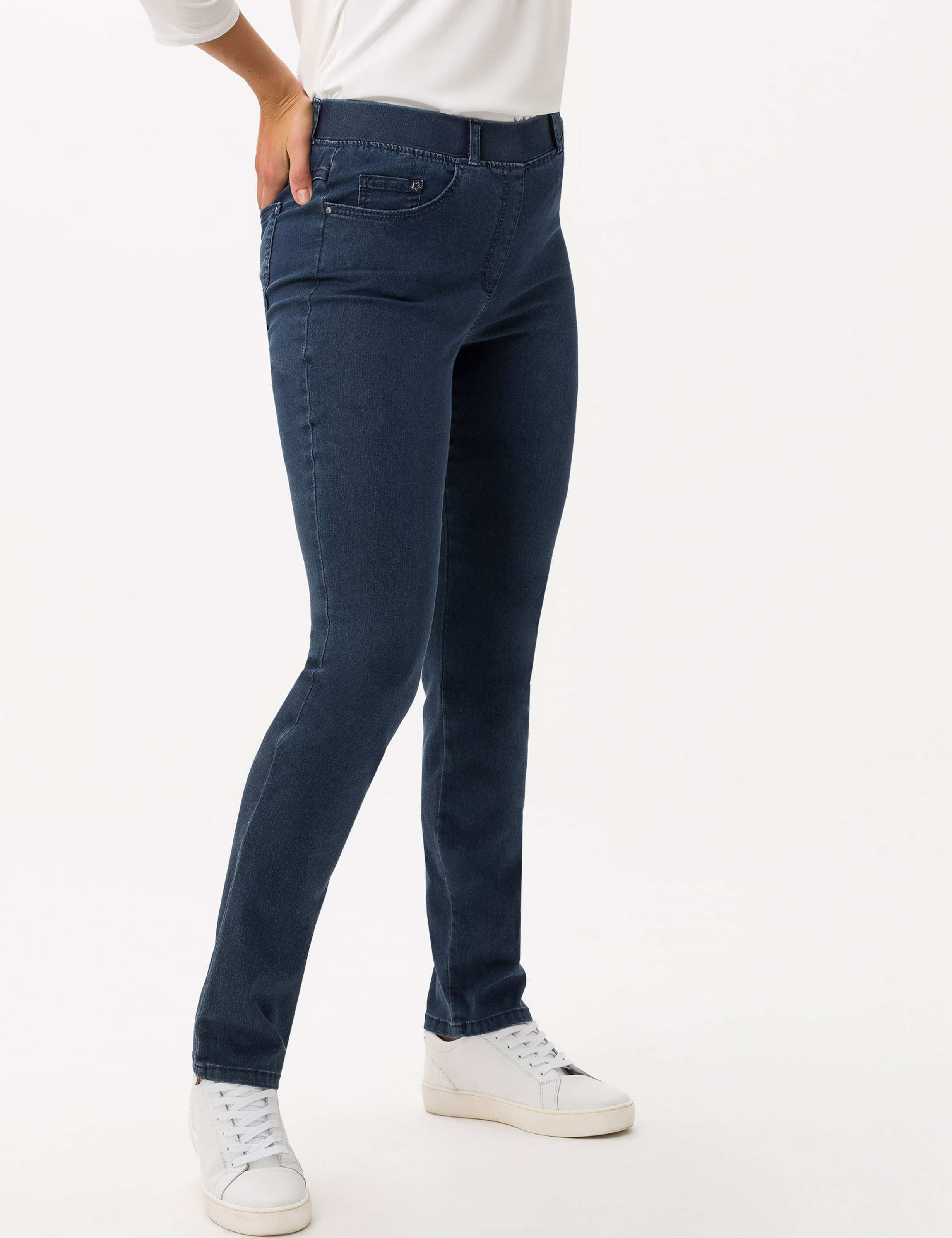 Damen Style LAVINA Denim Blau Super Slim Fit Model Rueck