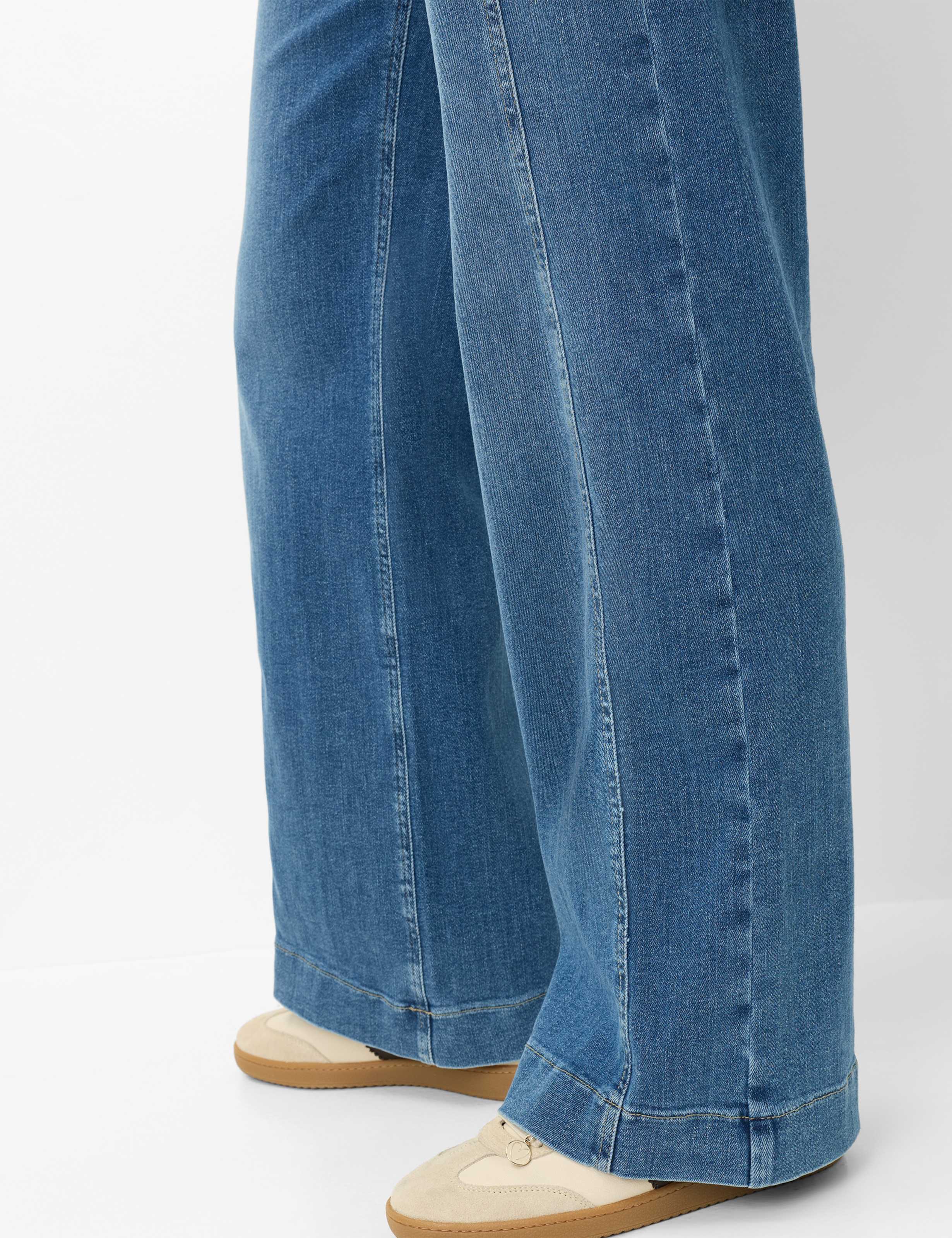 Damen Style MAINE Denim Blau Regular Wide Leg Detail 2