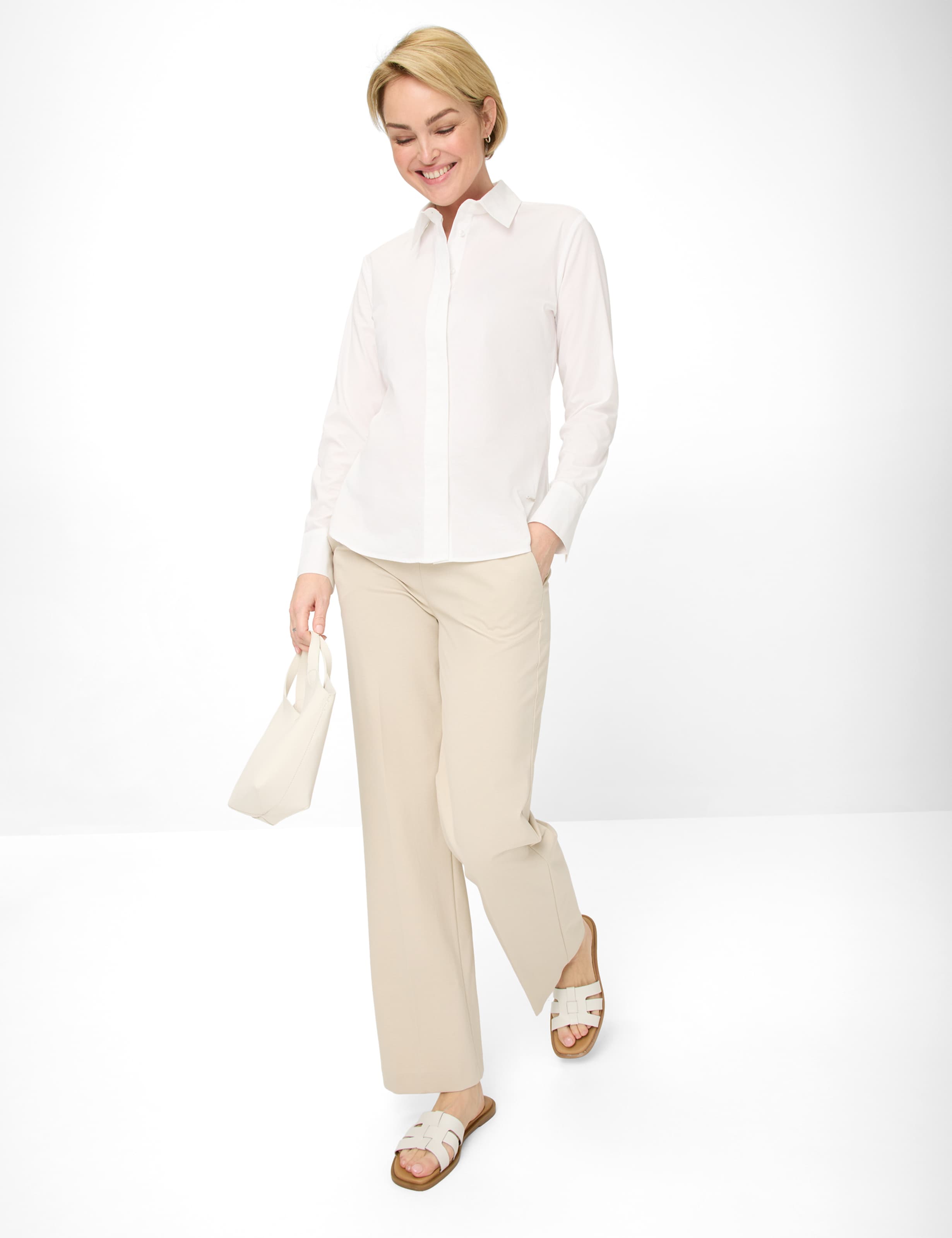 Damen Style LILLYTH FLARED Beige Slim Fit Model Outfit