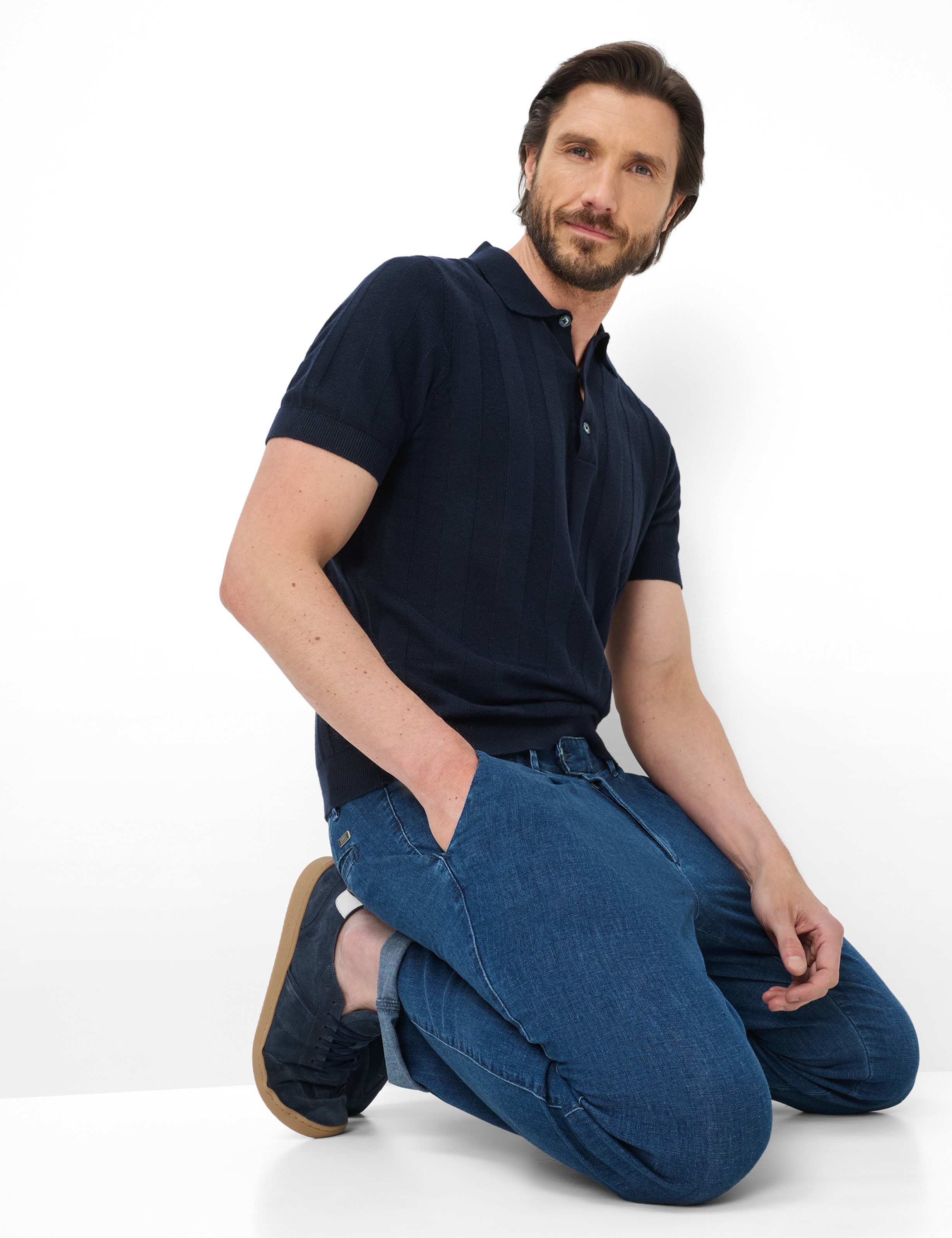 Herren Style LUIS Denim Blau Regular Fit Detail 1