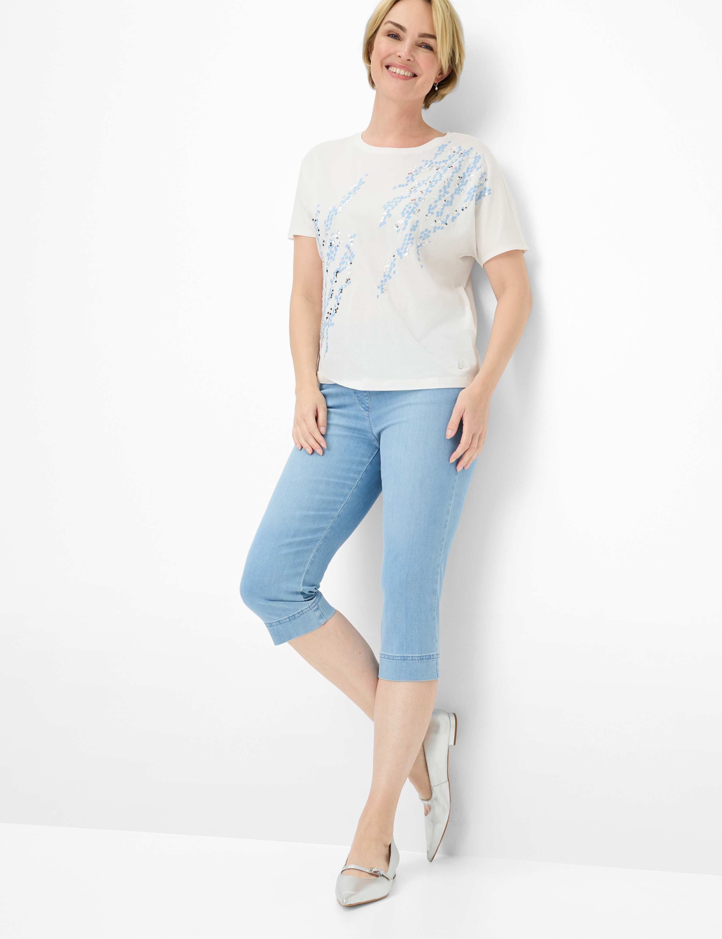 Damen Style PAMINA CAPRI Denim Hellblau Slim Fit Detail 1