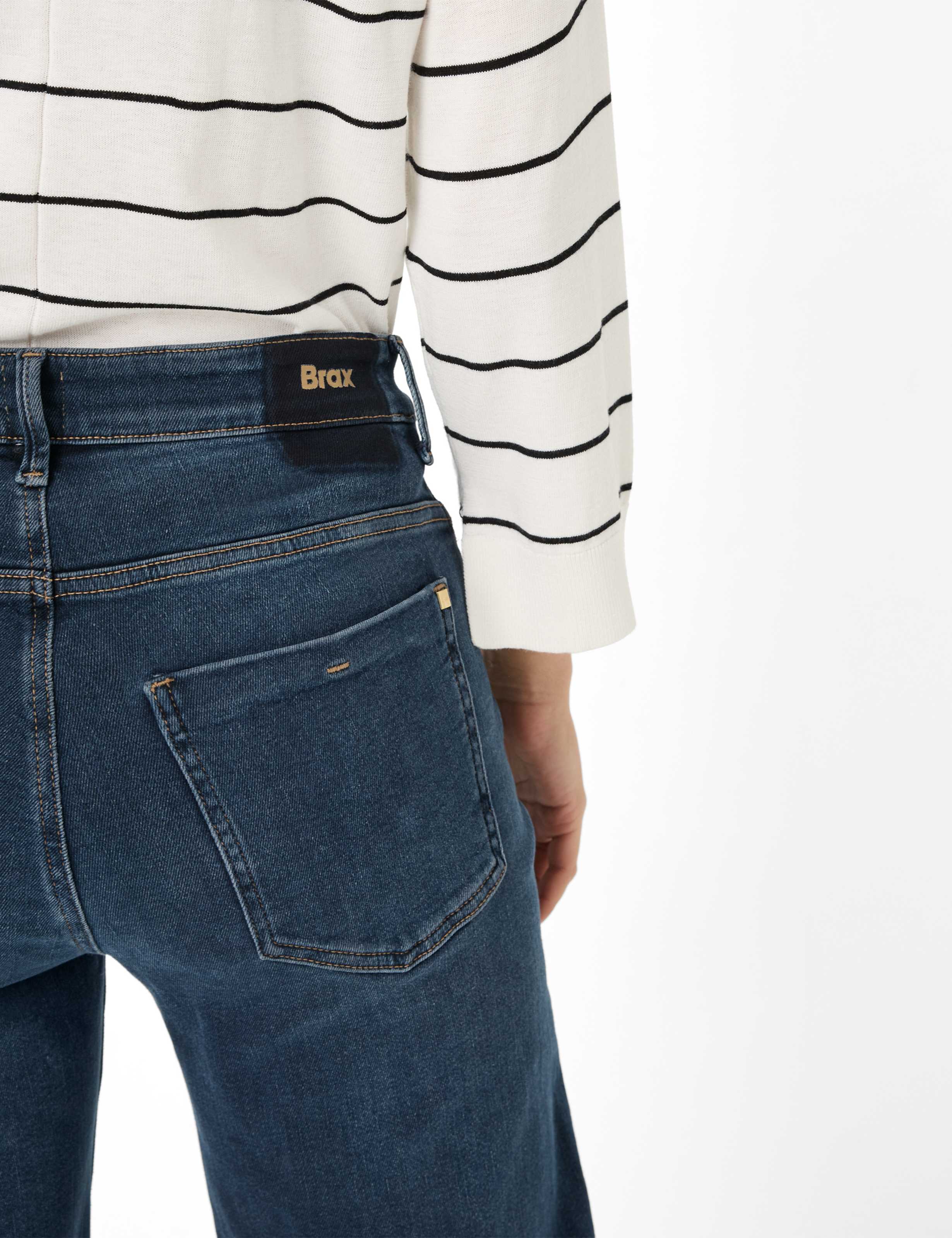 Damen Style MAINE Denim Dunkelblau Wide Leg Detail 2