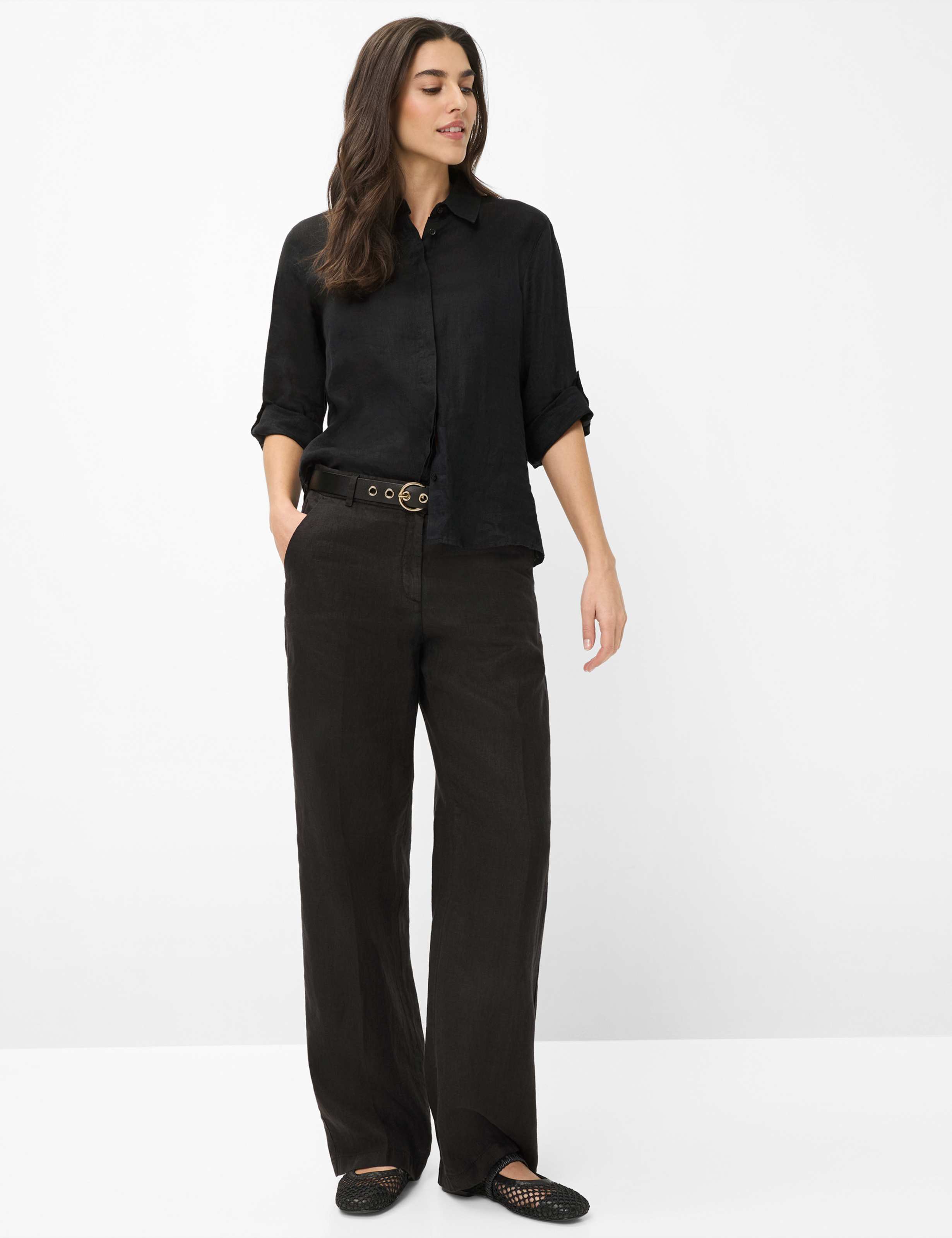 Women Style MAINE Black Wide Leg Model Outfit